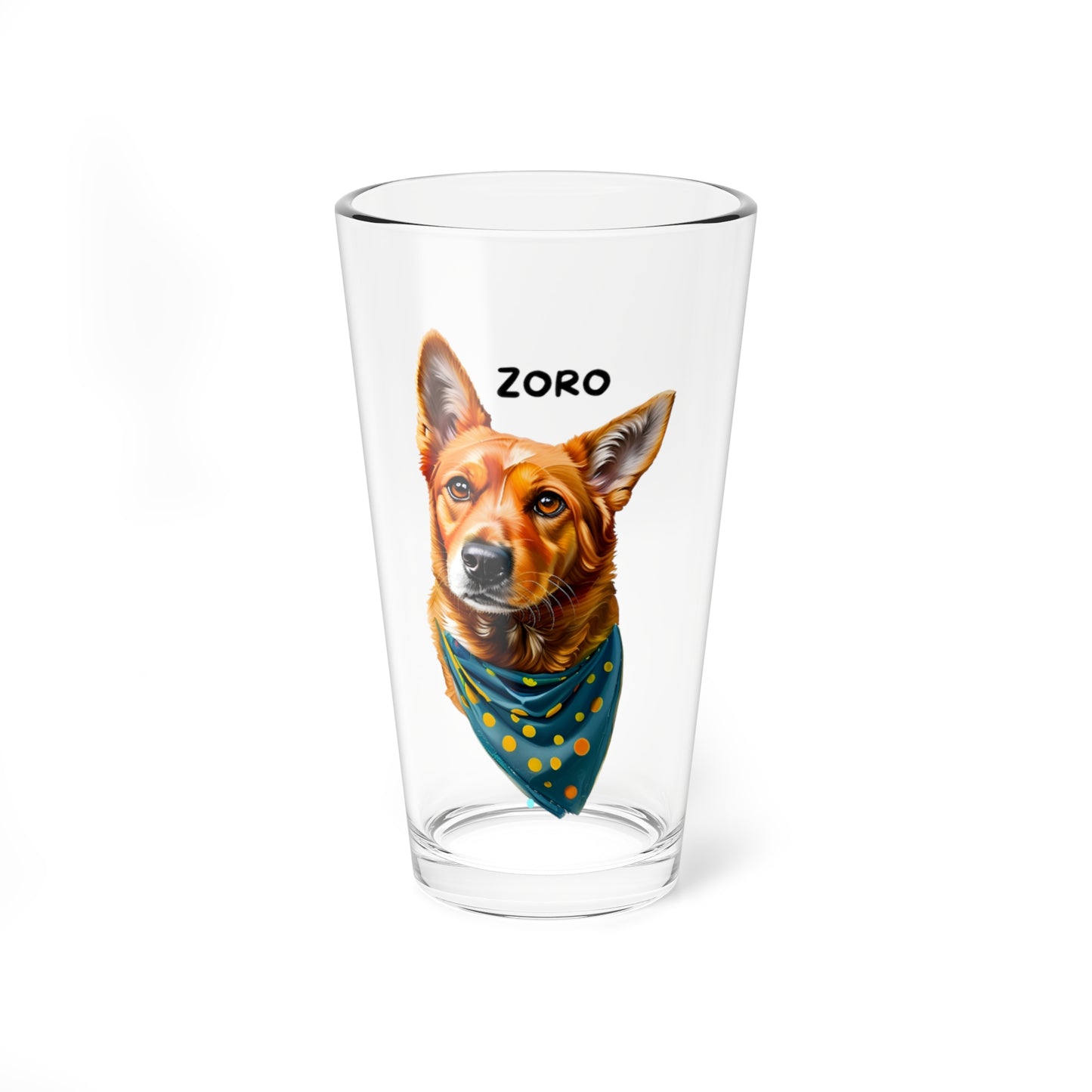 Personalized 16oz Pet Portrait Pint Glassware