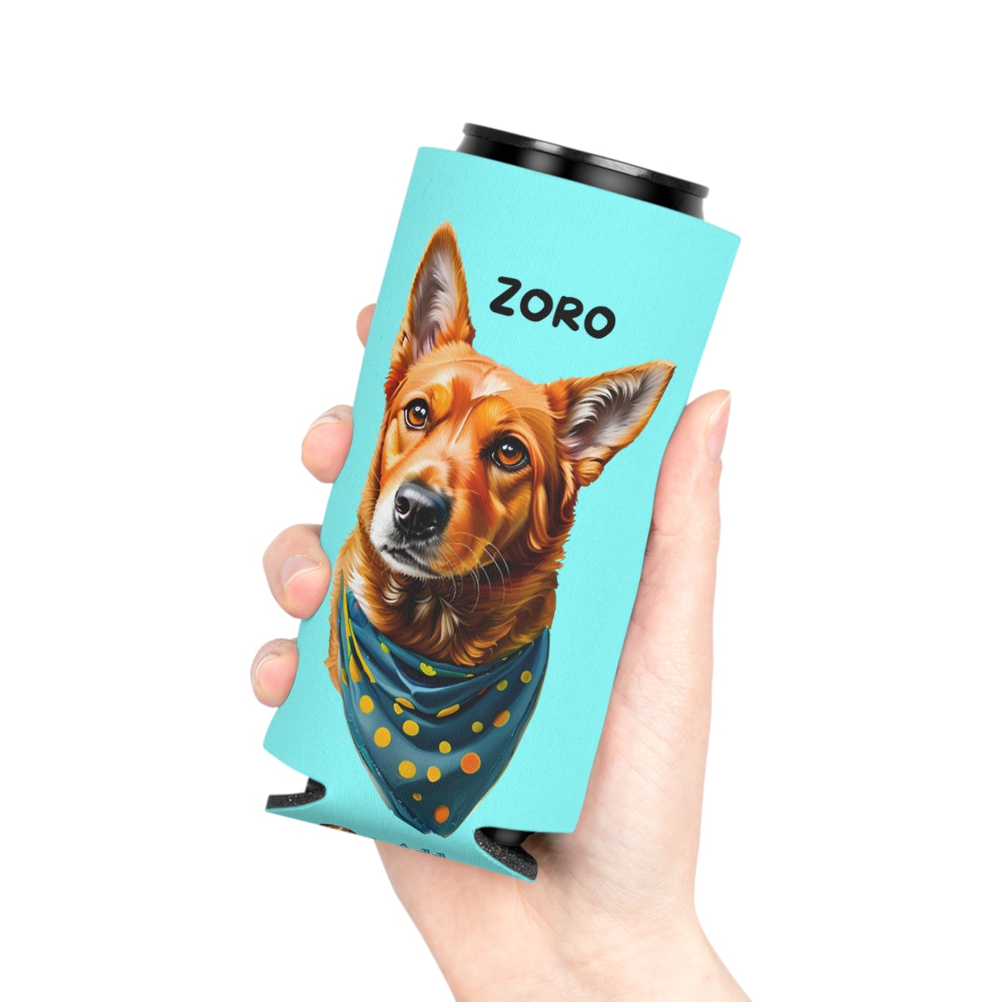 Light Aqua Personalized Pet Can Koozie