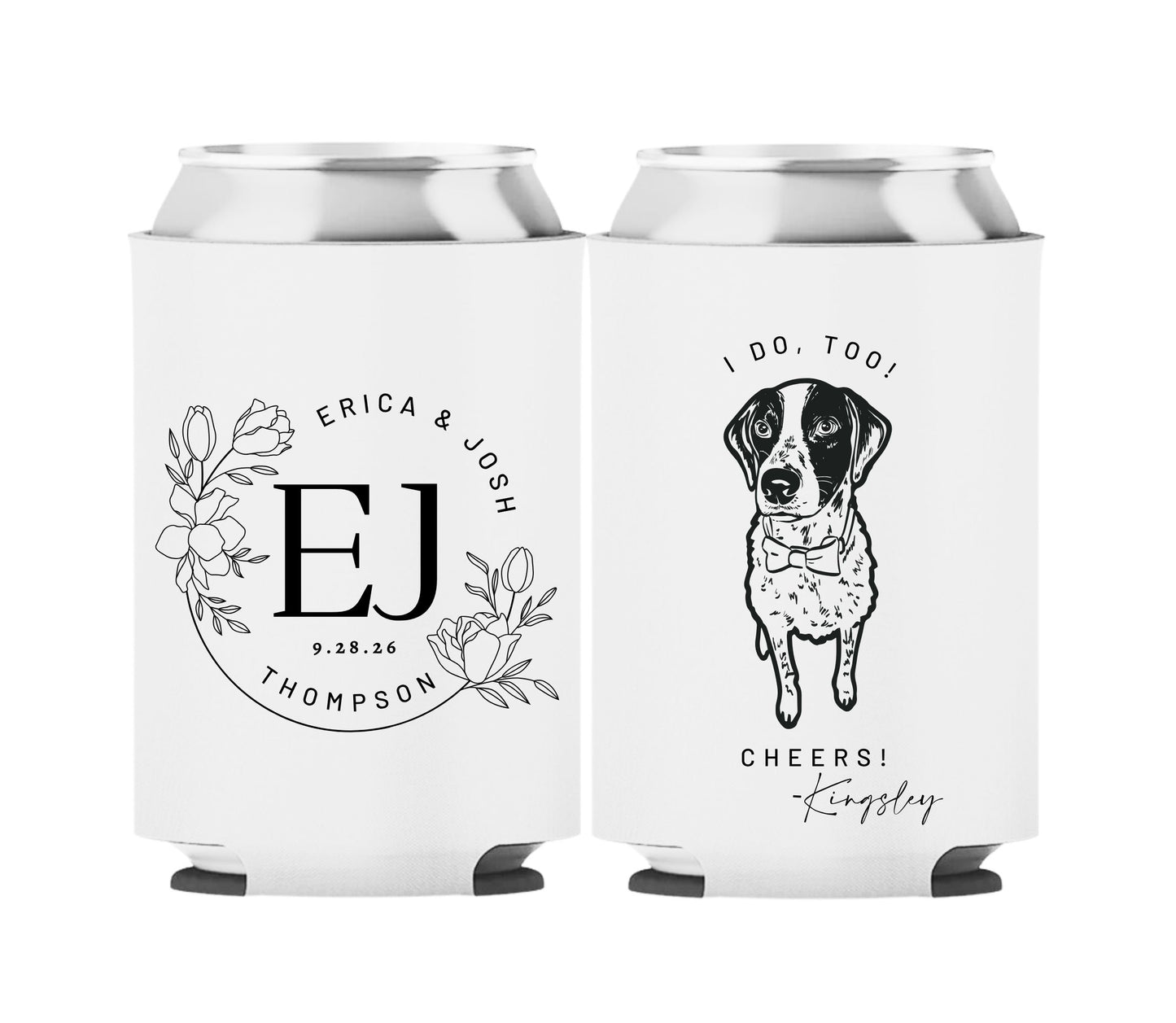 Personalized Wedding Koozies Thompson