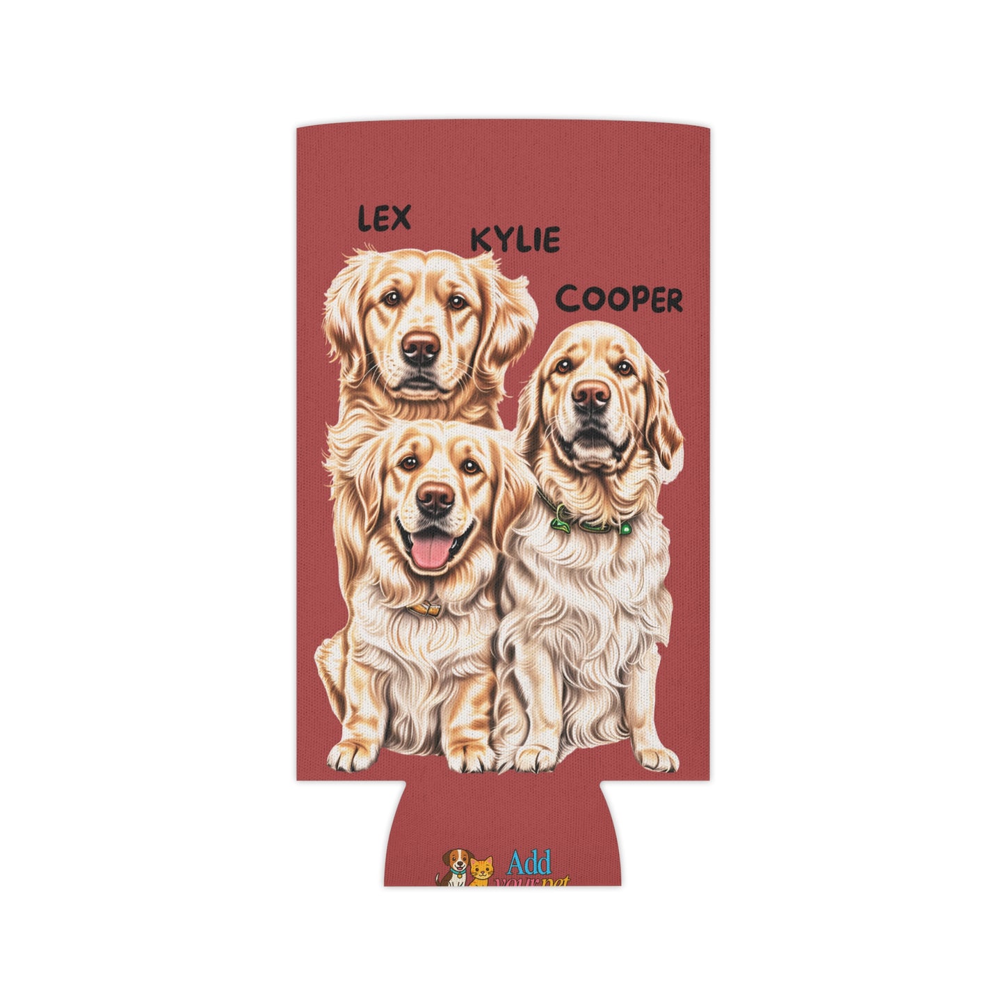 Red Personalized Pet Can Koozie