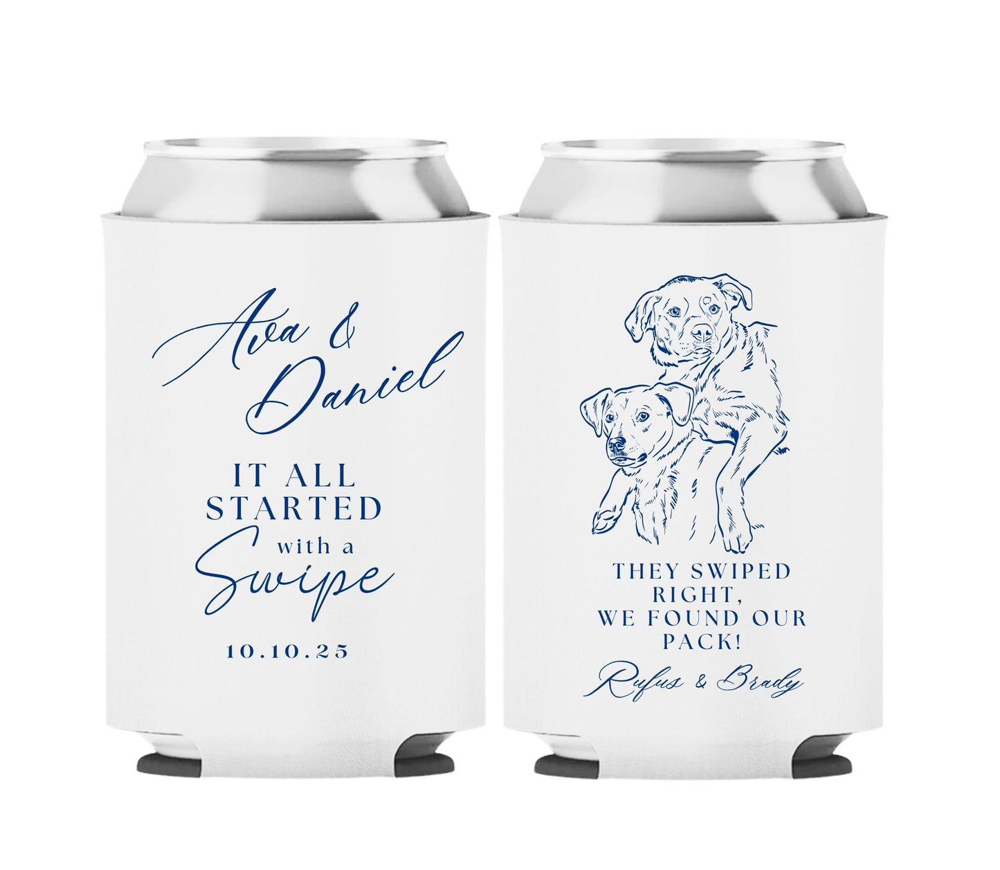 Personalized Wedding Koozies Ava & Daniel