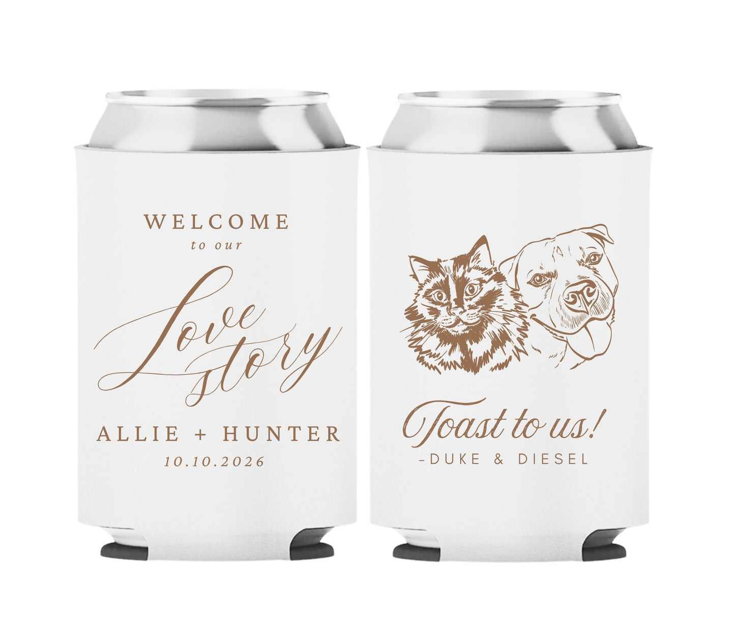 Personalized Wedding Koozies Allie & Hunter