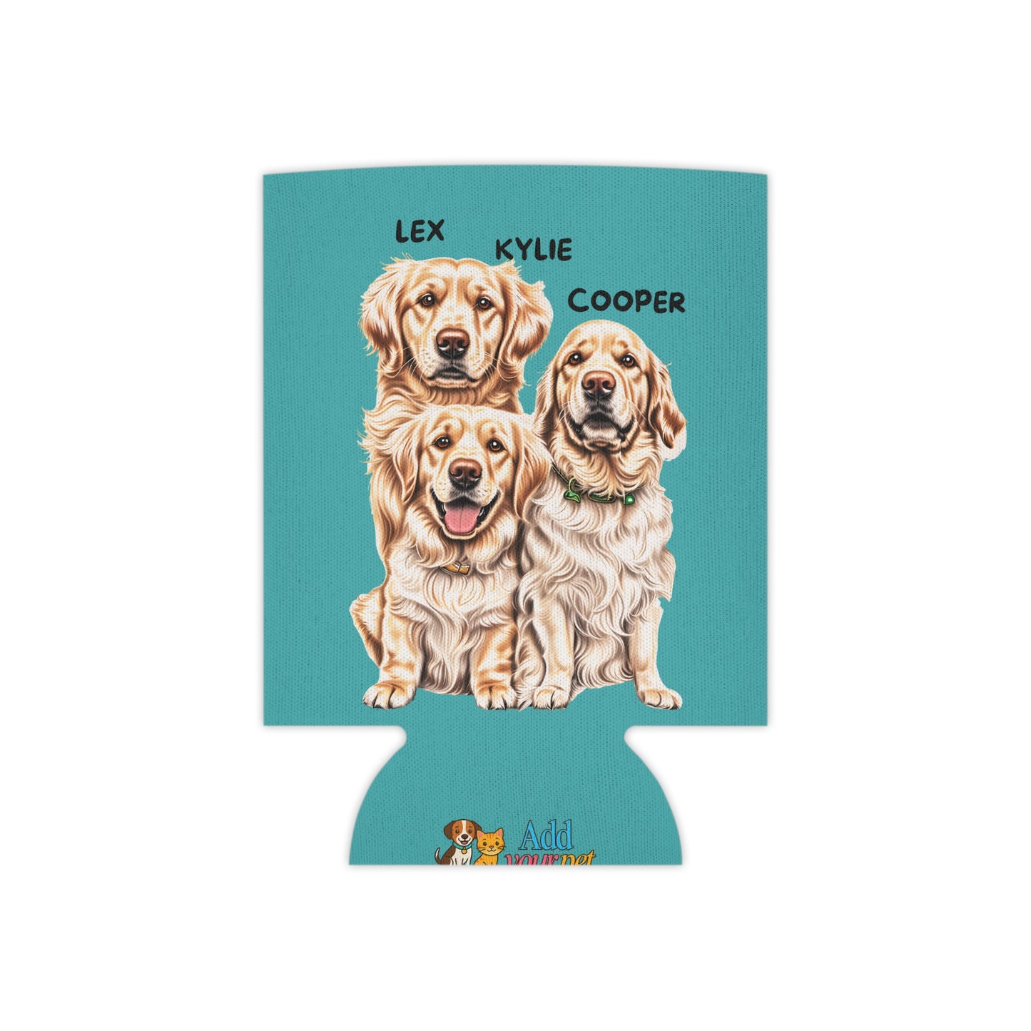 Teal Personalized Pet Can Koozie