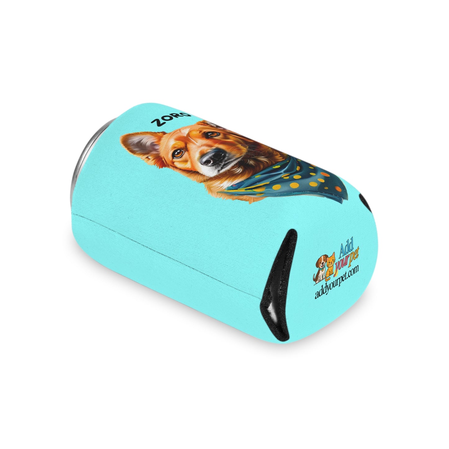 Light Aqua Personalized Pet Can Koozie