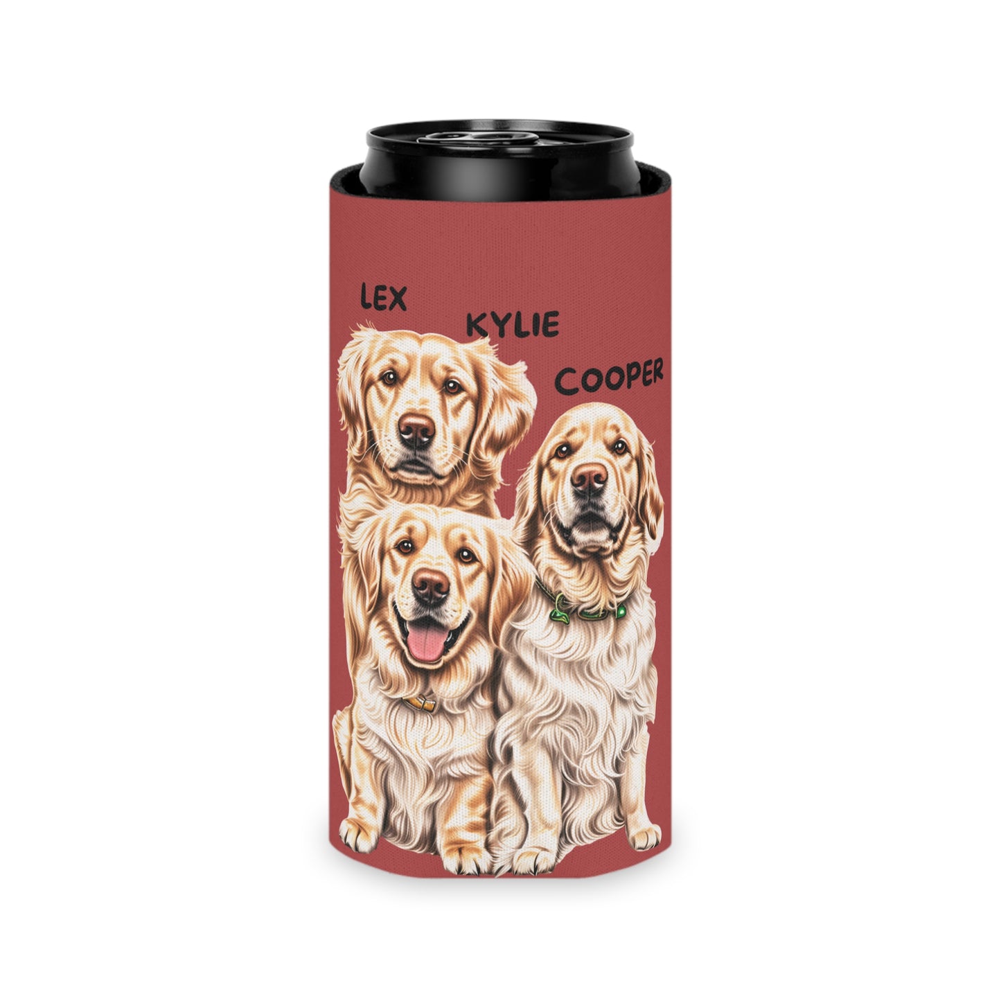 Red Personalized Pet Can Koozie