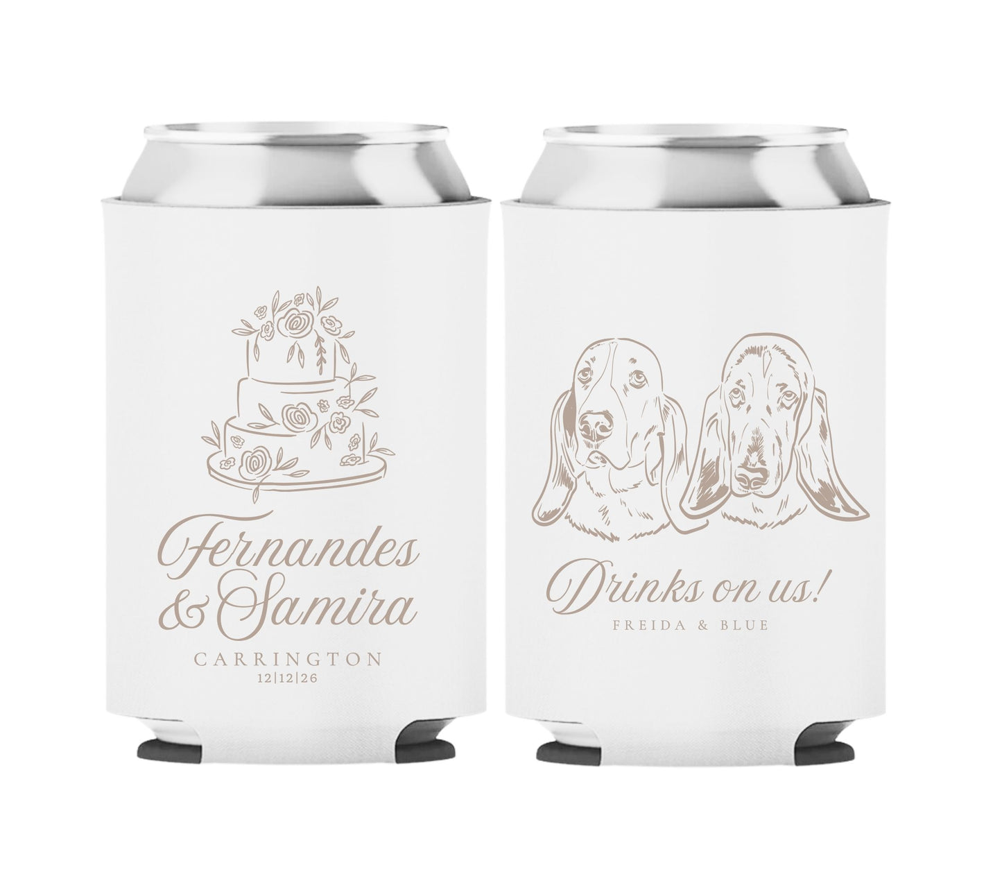 Personalized Wedding Koozies Carrington