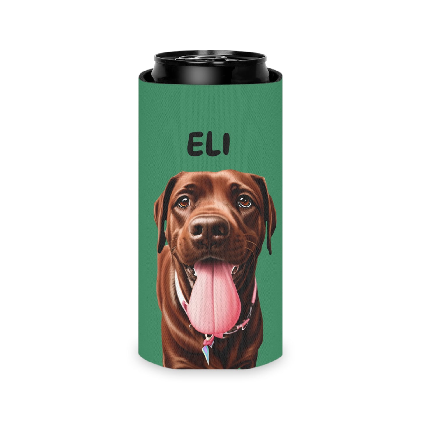 Forest Green Personalized Pet Can Koozie