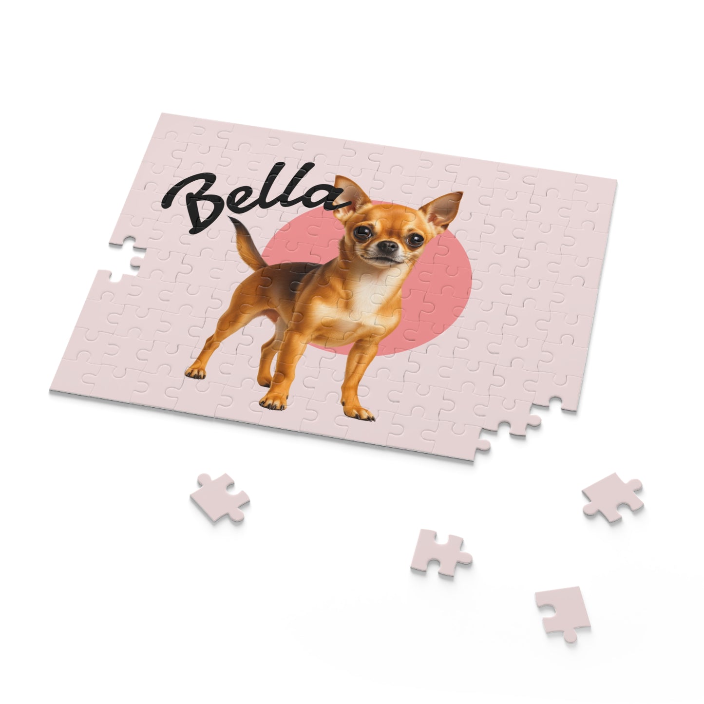 Custom Chihuahua Puzzle Pale Pink