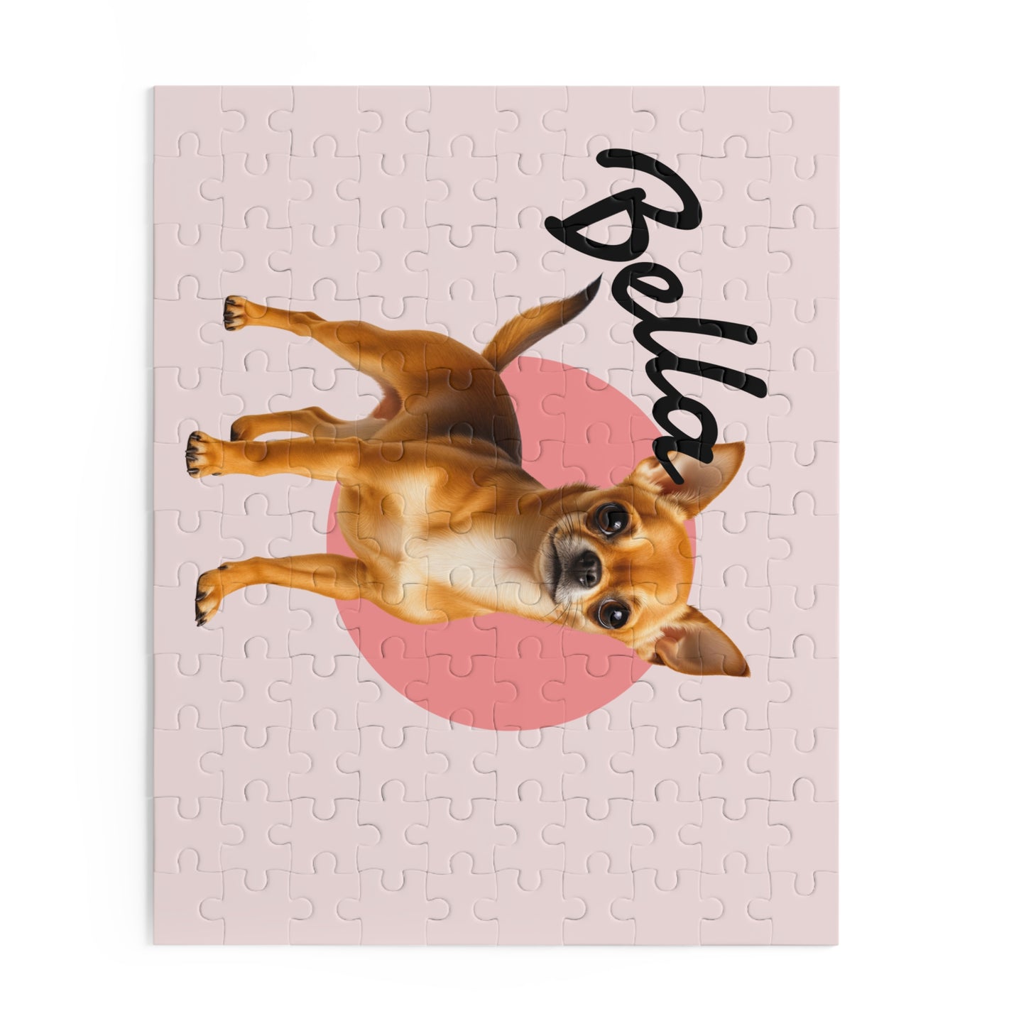 Custom Chihuahua Puzzle Pale Pink