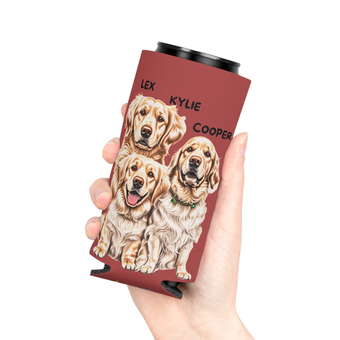 Red Personalized Pet Can Koozie