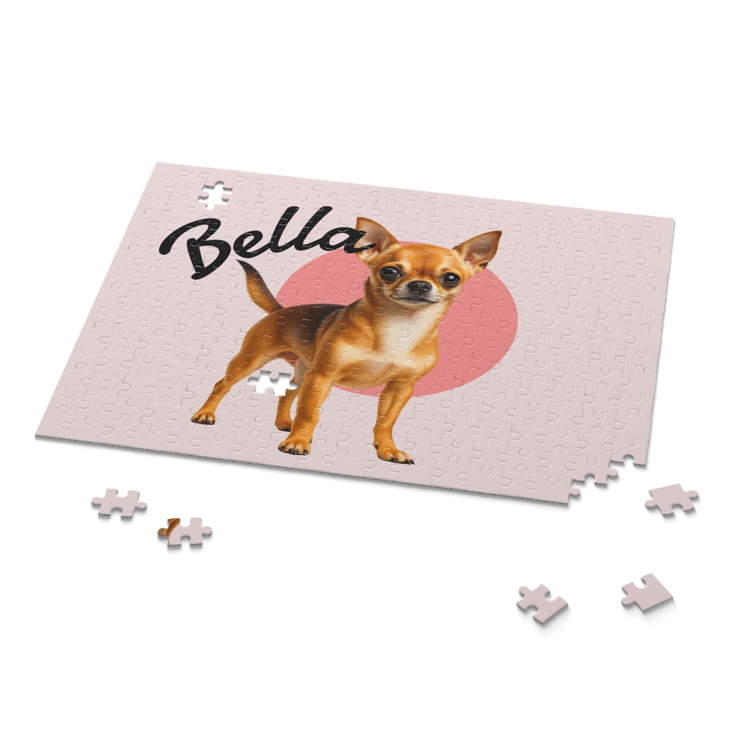 Custom Chihuahua Puzzle Pale Pink