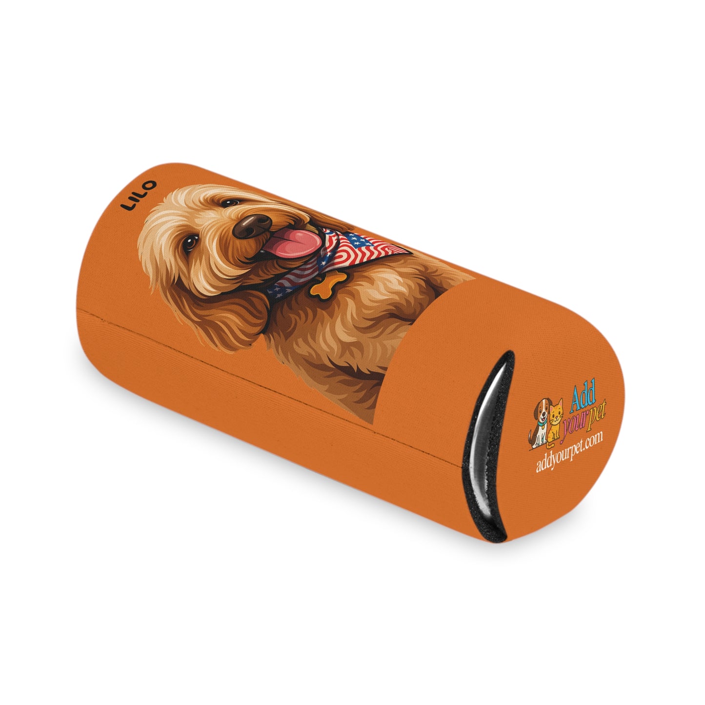 Orange Personalized Pet Can Koozie
