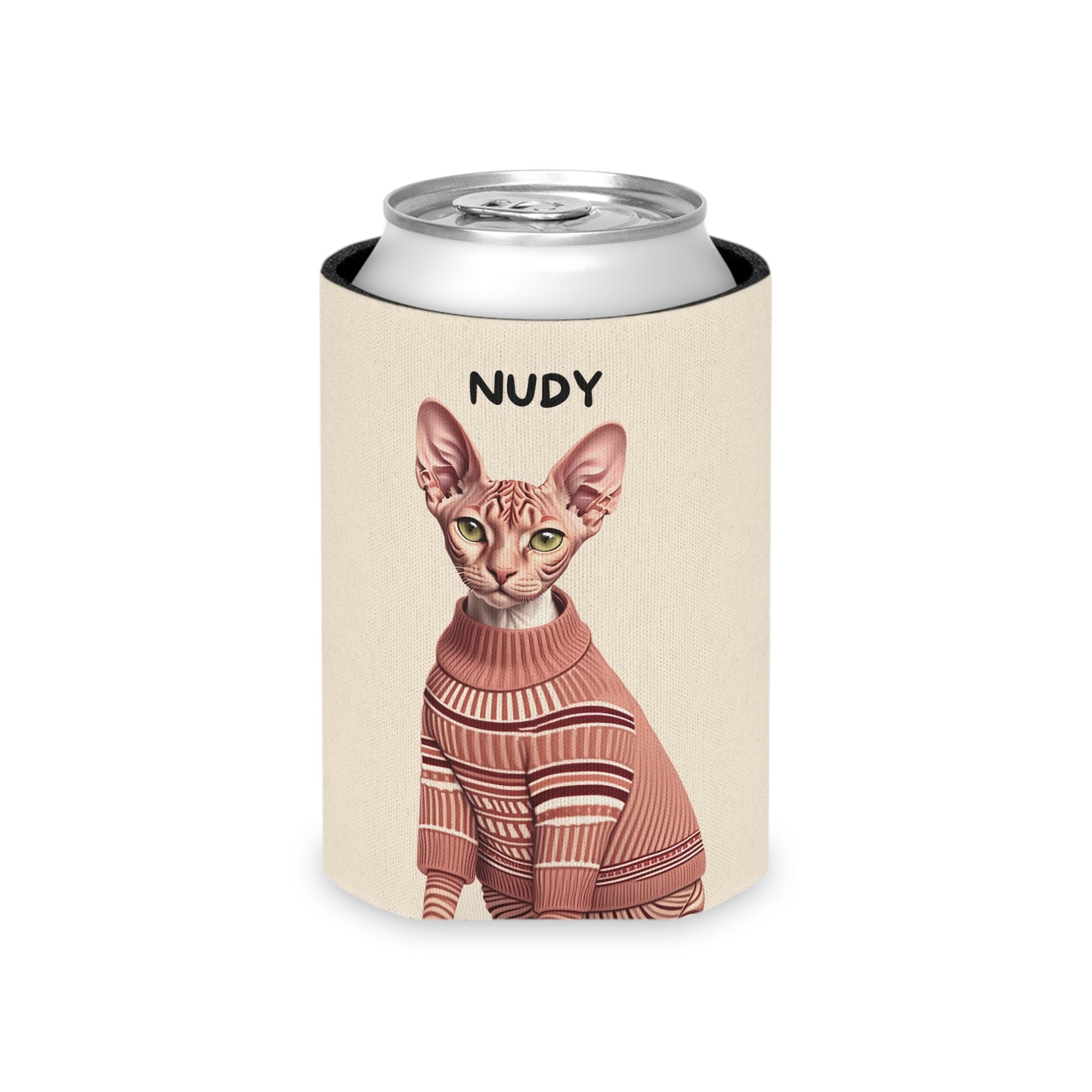 Nudy Personalized Cat Can Cooler