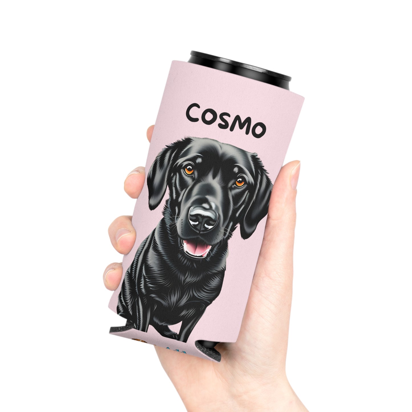 Pale Pink Personalized Pet Can Koozie