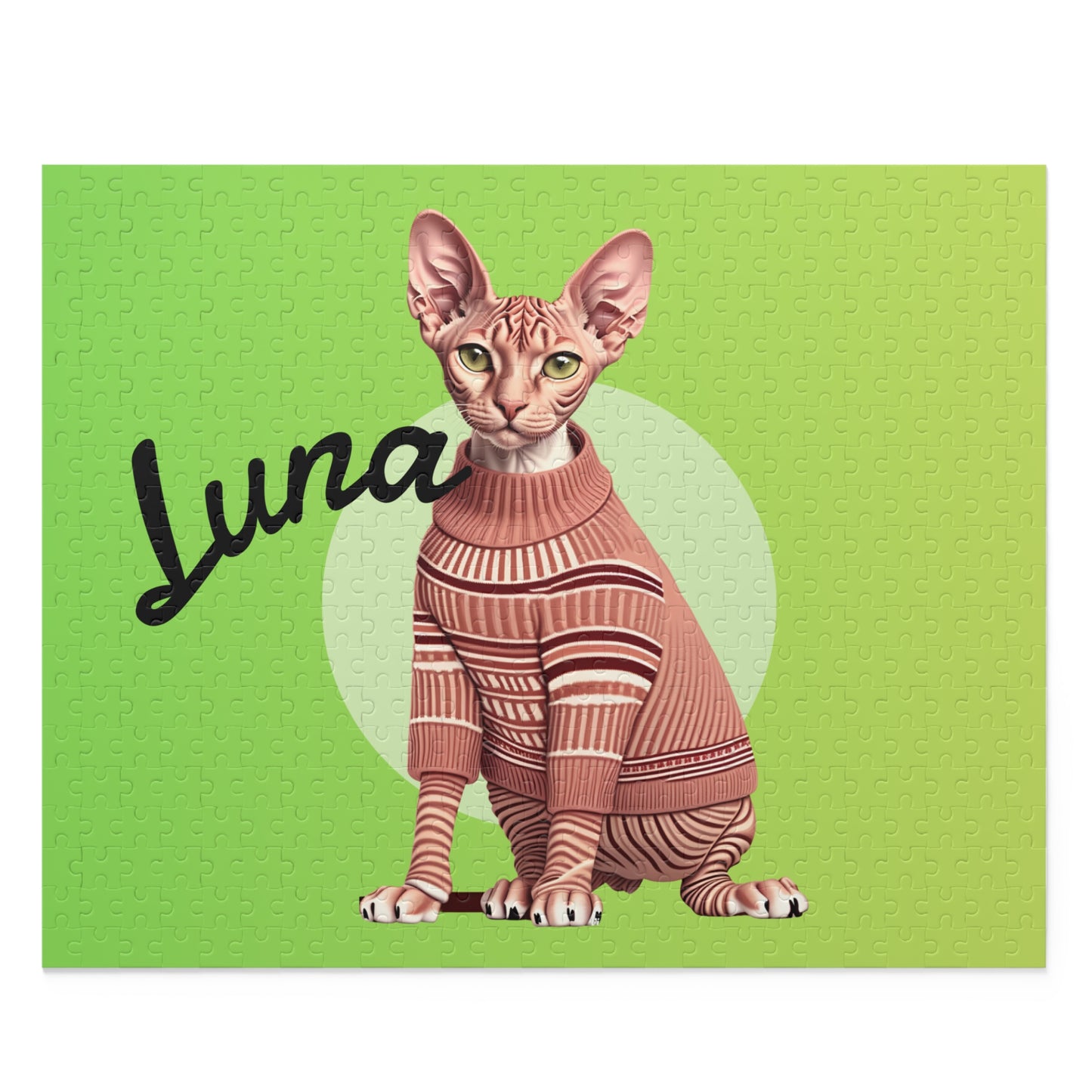 Custom Cat Puzzle Green