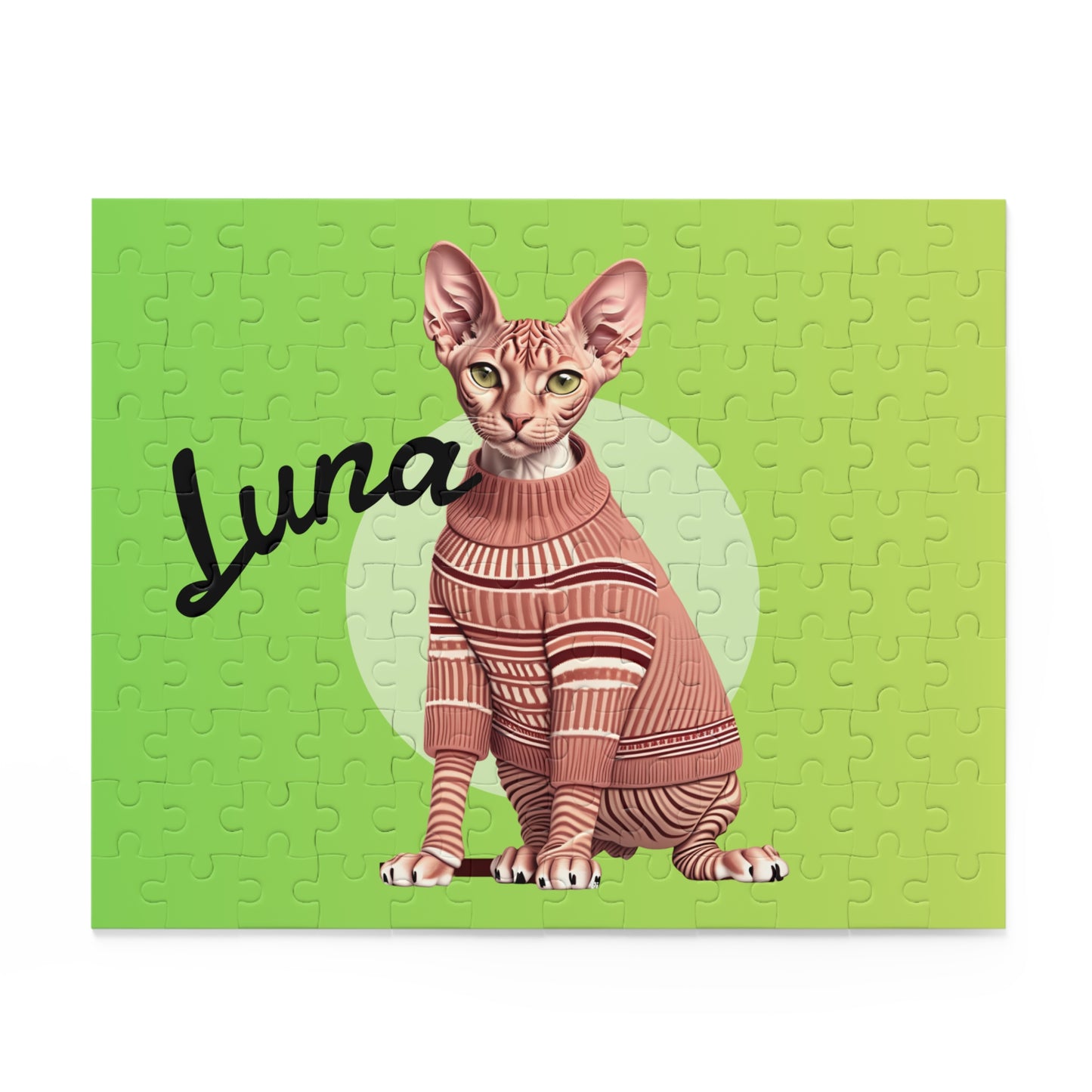 Custom Cat Puzzle Green