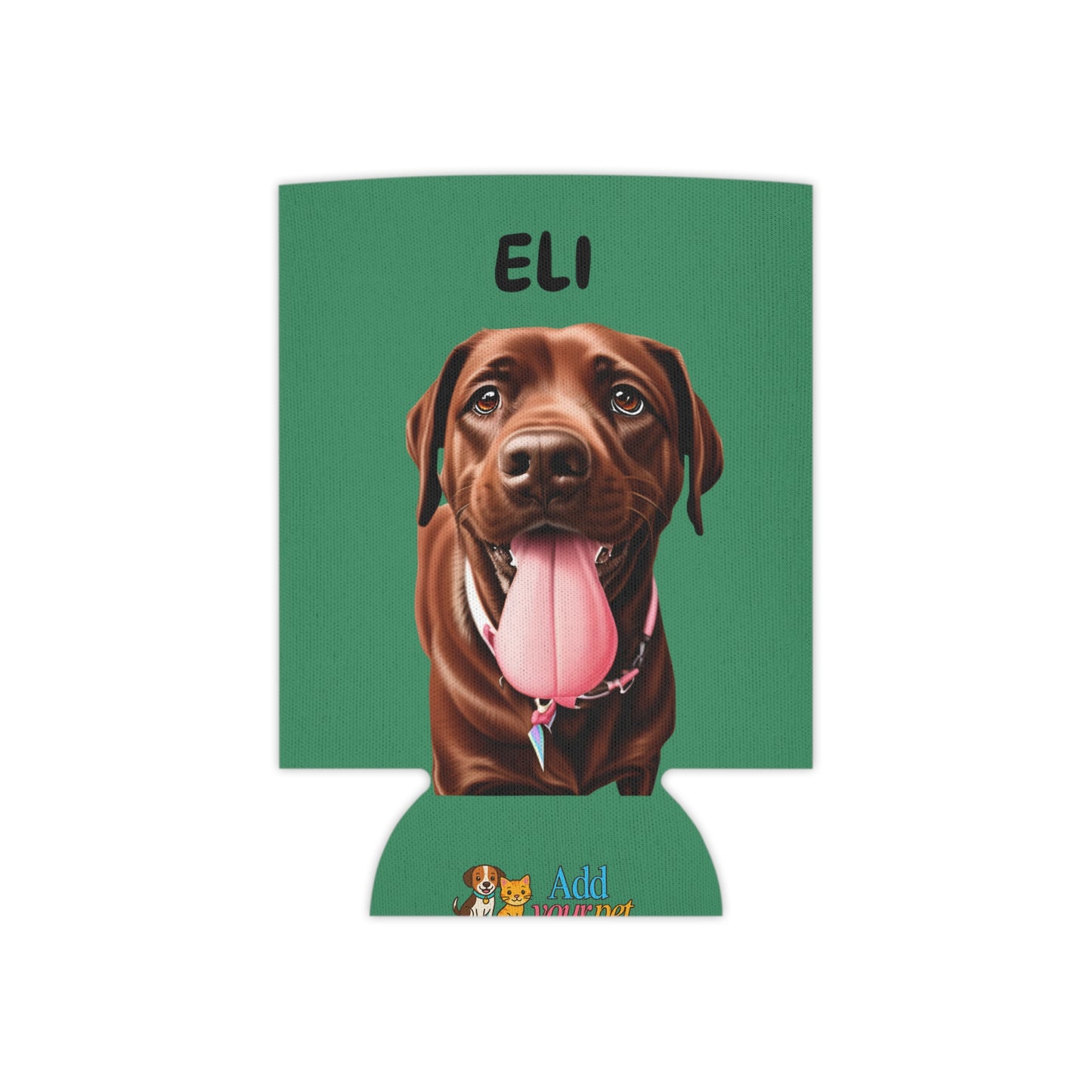Forest Green Personalized Pet Can Koozie
