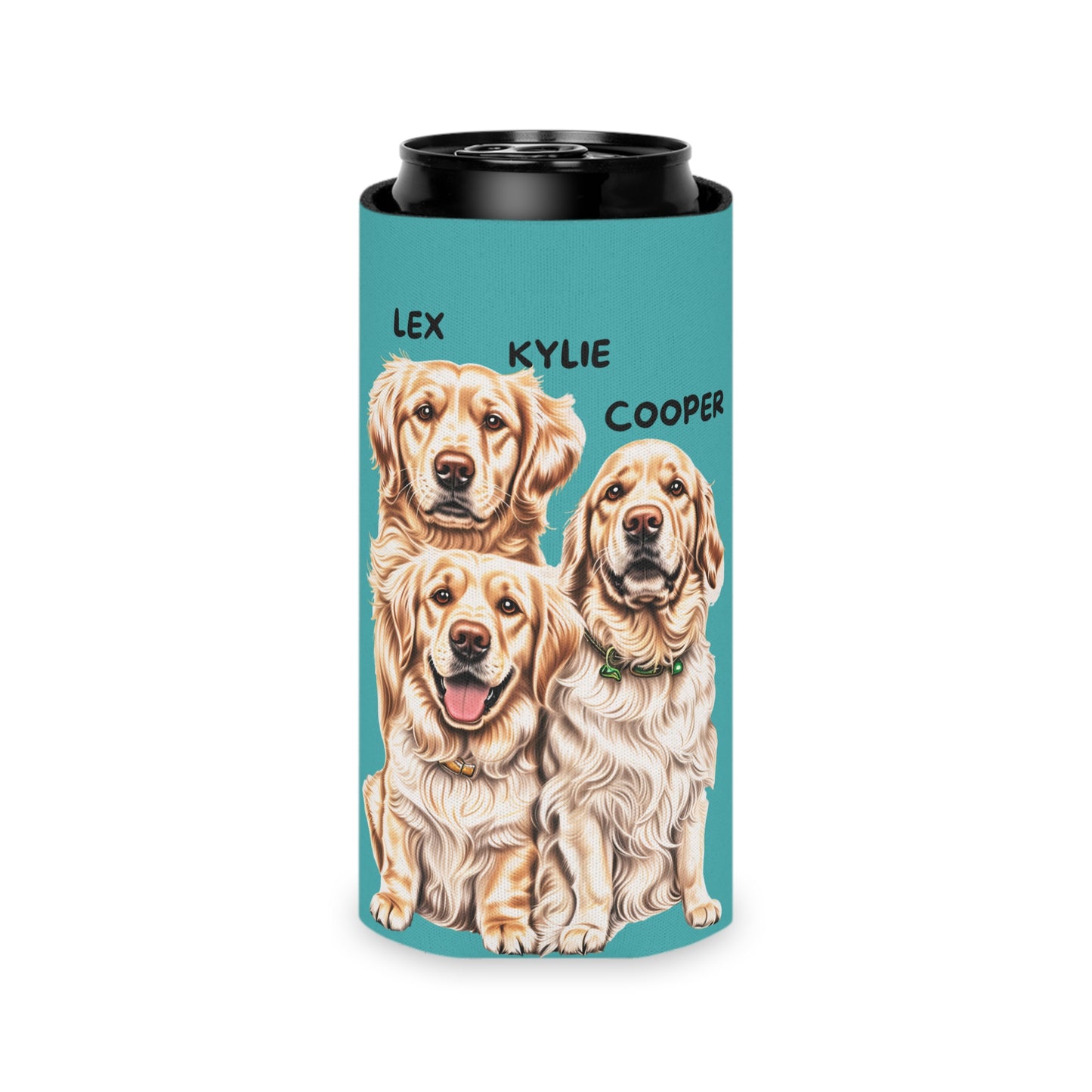 Teal Personalized Pet Can Koozie