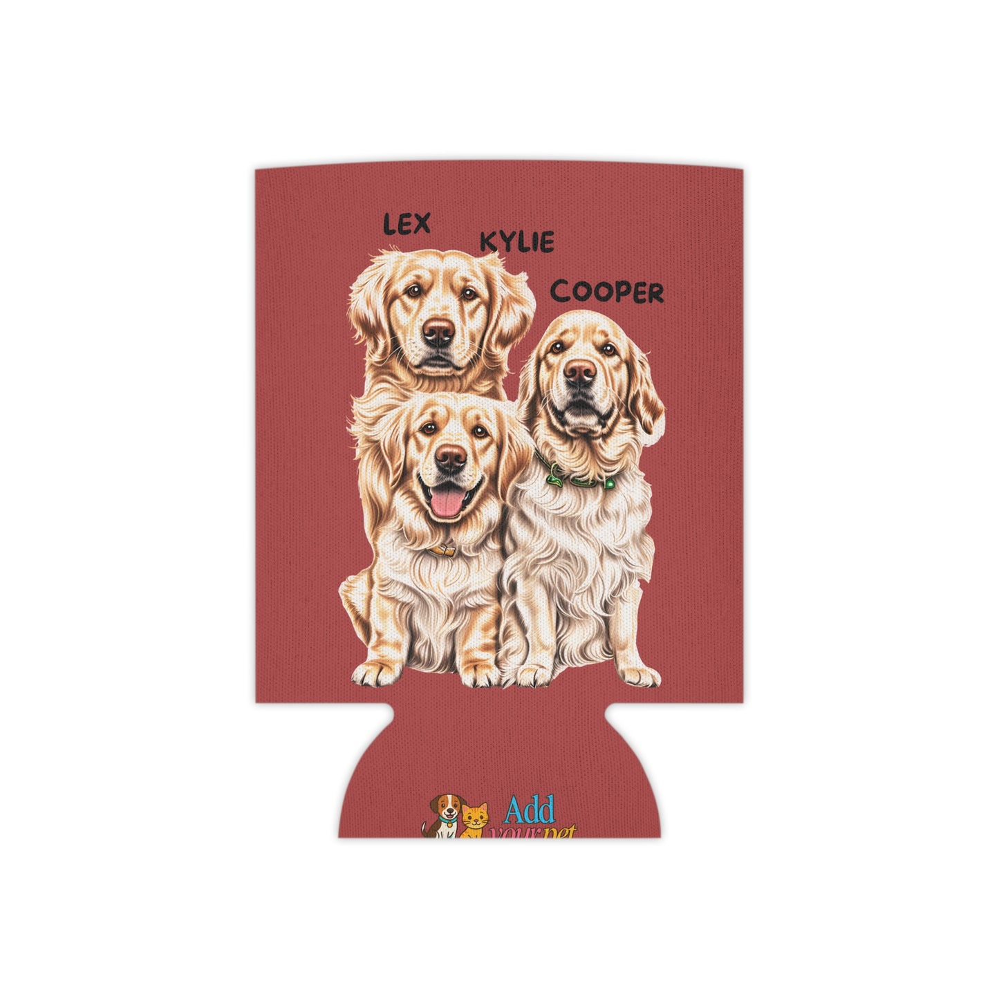 Red Personalized Pet Can Koozie