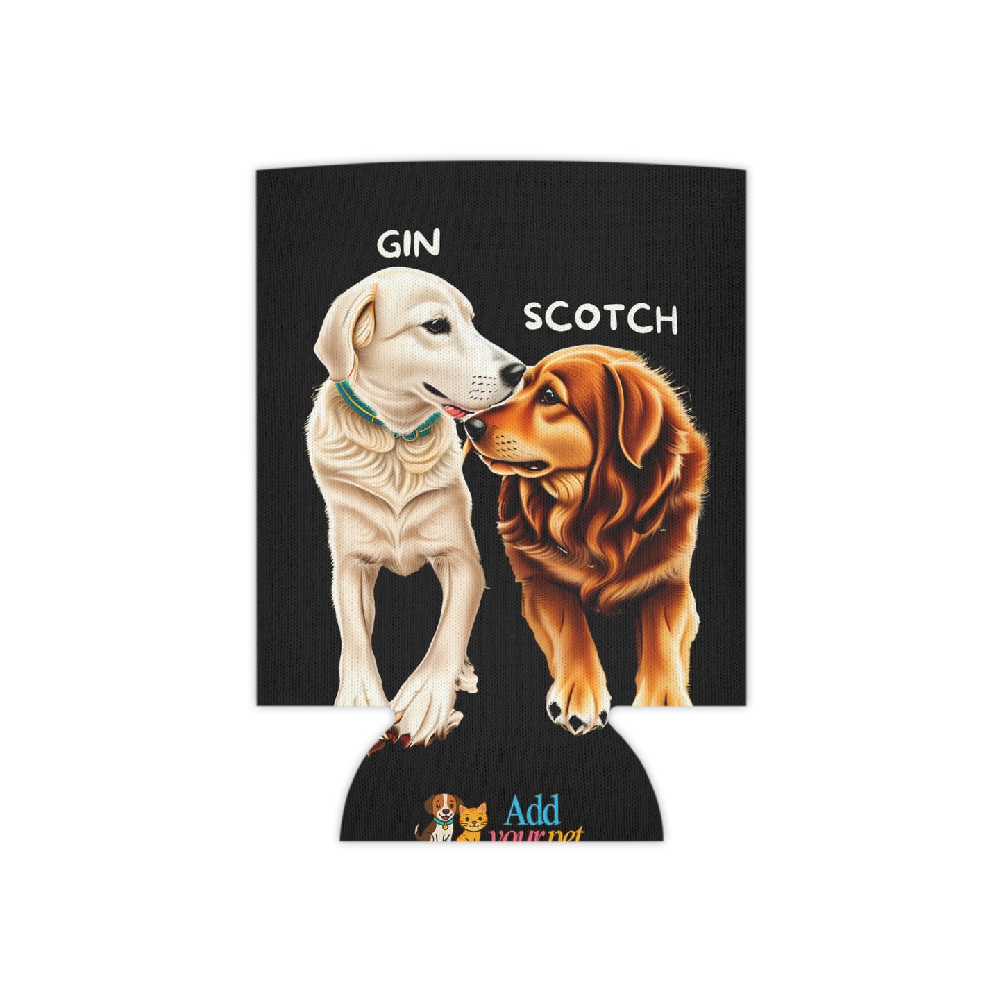 Black Personalized Pet Can Koozie