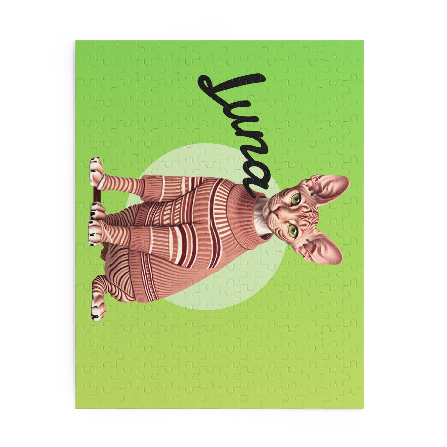 Custom Cat Puzzle Green