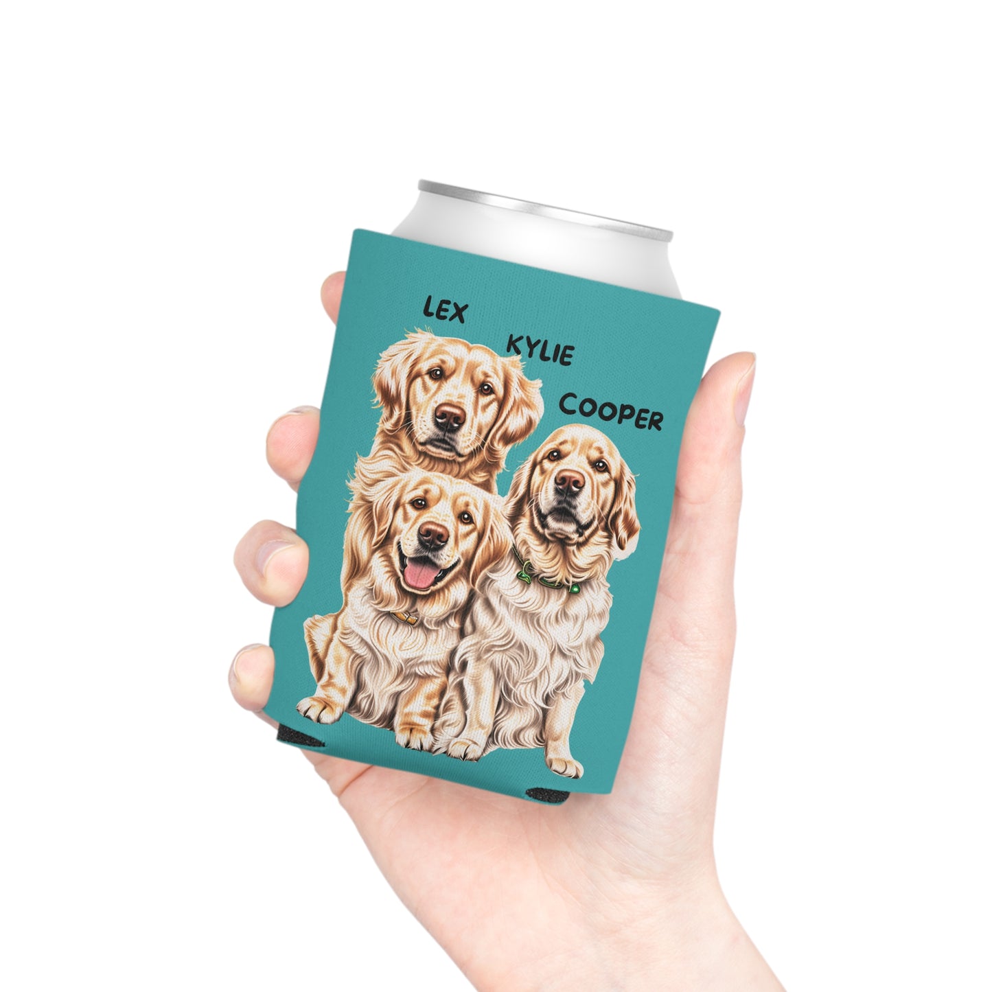 Teal Personalized Pet Can Koozie