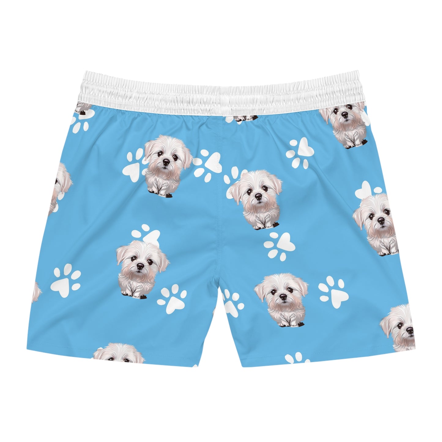 Dog Print Swim Shorts for Men Blue