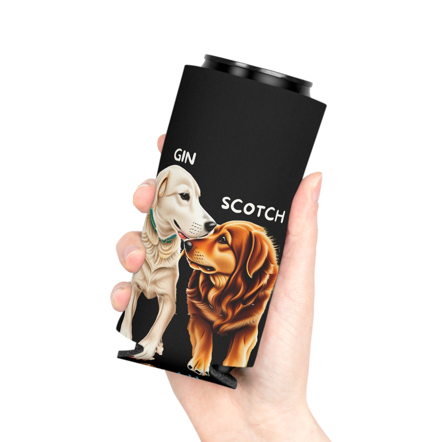 Black Personalized Pet Can Koozie