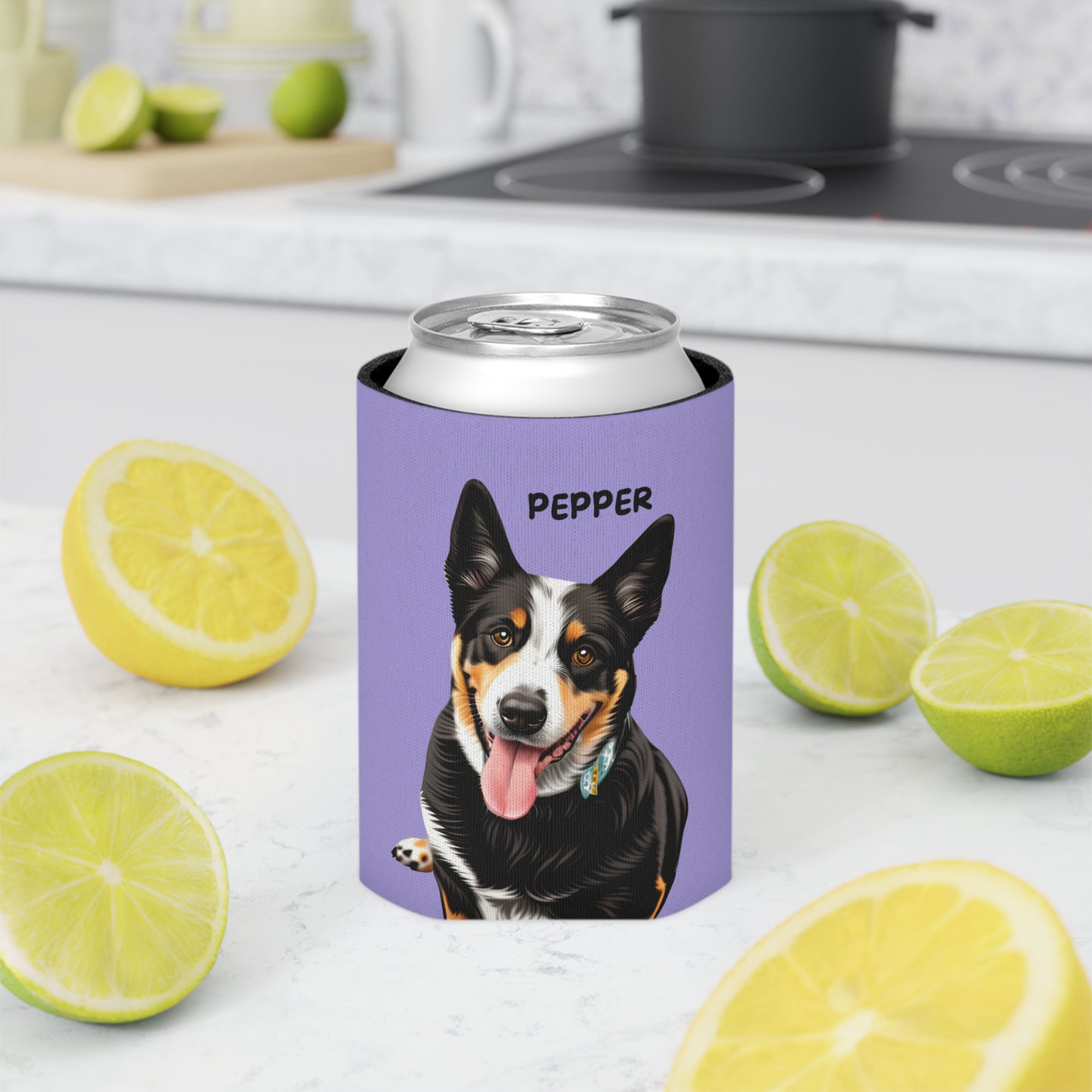 Purple Personalized Pet Can Koozie