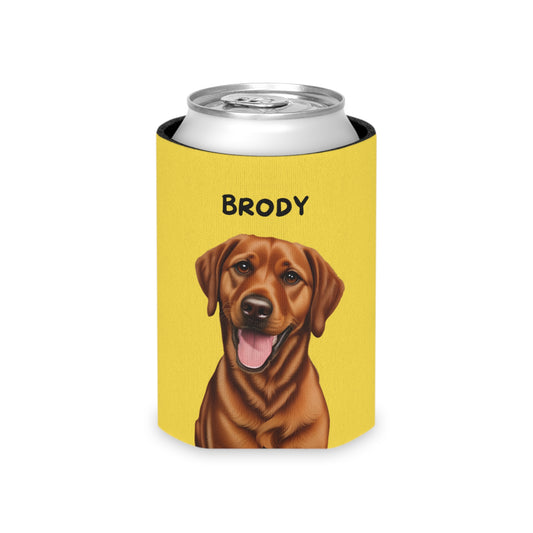 Yellow Personalized Pet Can Koozie