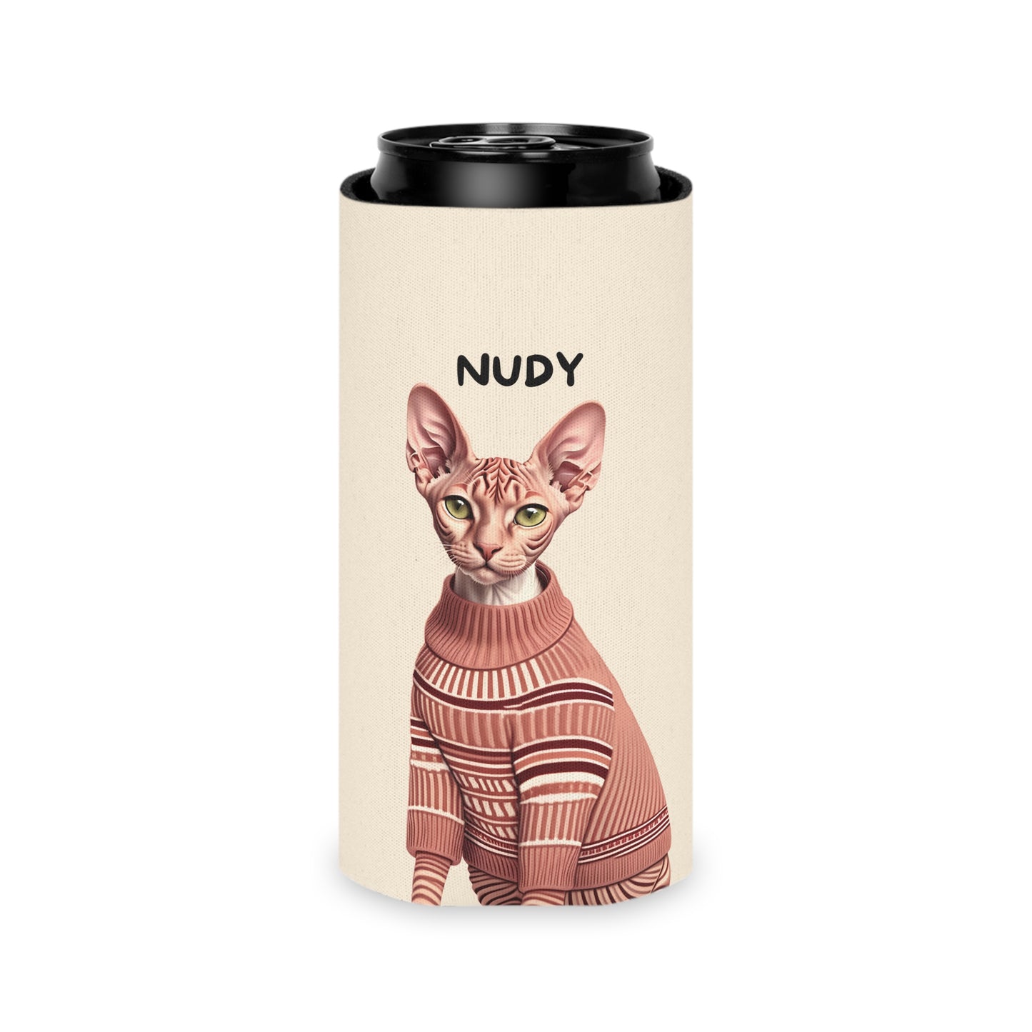 Nudy Personalized Cat Can Cooler