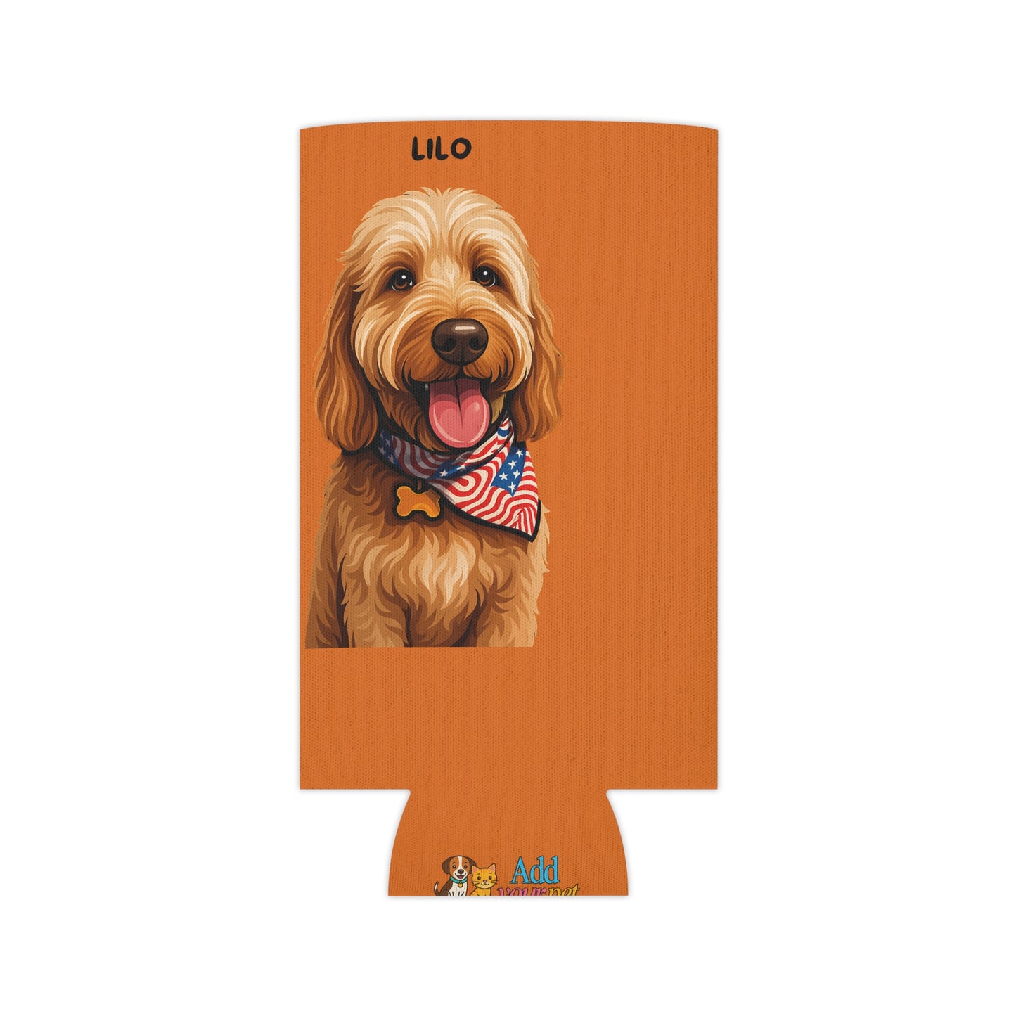 Orange Personalized Pet Can Koozie