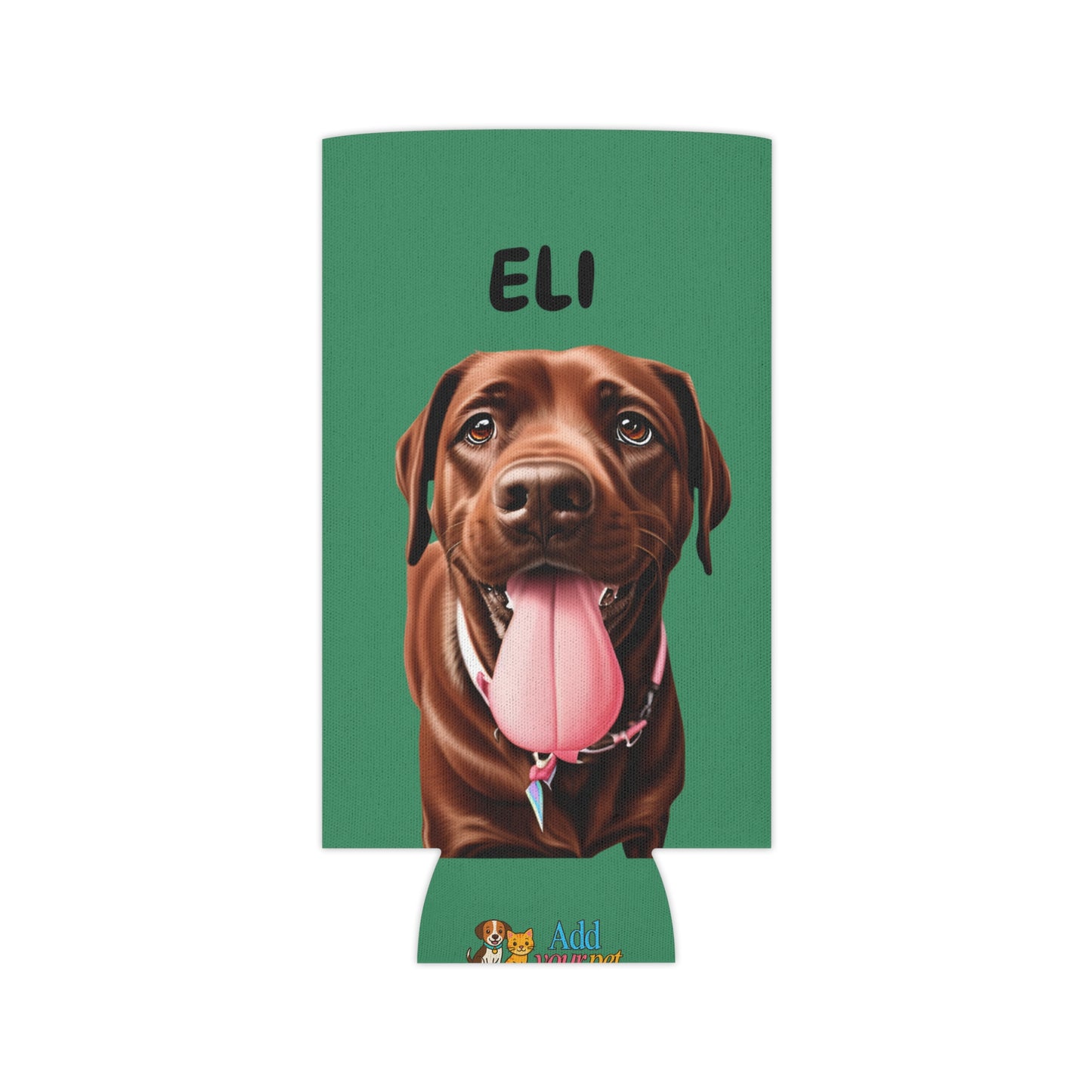 Forest Green Personalized Pet Can Koozie
