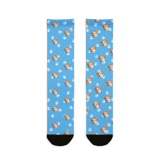 Cute Dog Pattern Crew Socks - Fun Pet Lover Gift, Cozy Everyday Wear, Unique Dog Socks, Animal Print Accessories, Gift for Dog Owners