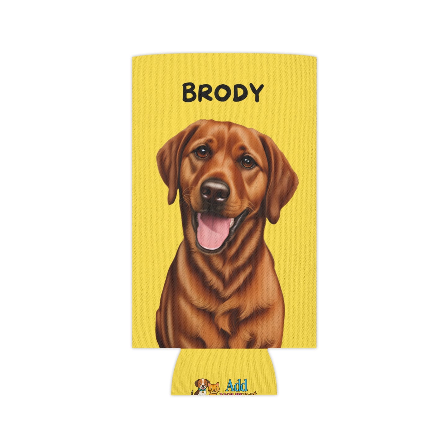 Yellow Personalized Pet Can Koozie
