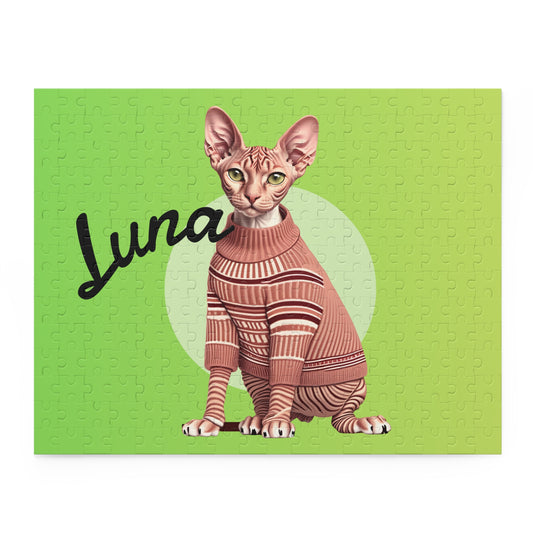 Custom Cat Puzzle Green
