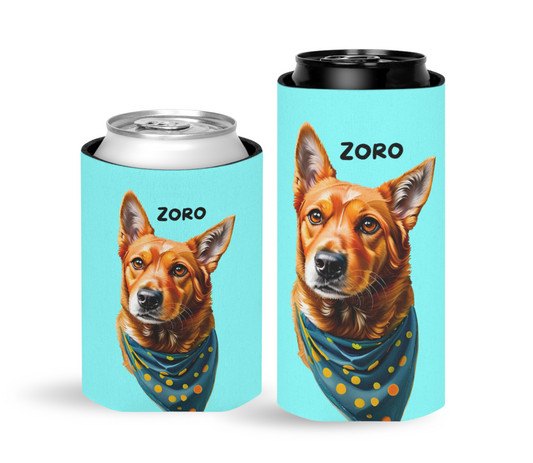 Light Aqua Personalized Pet Can Koozie