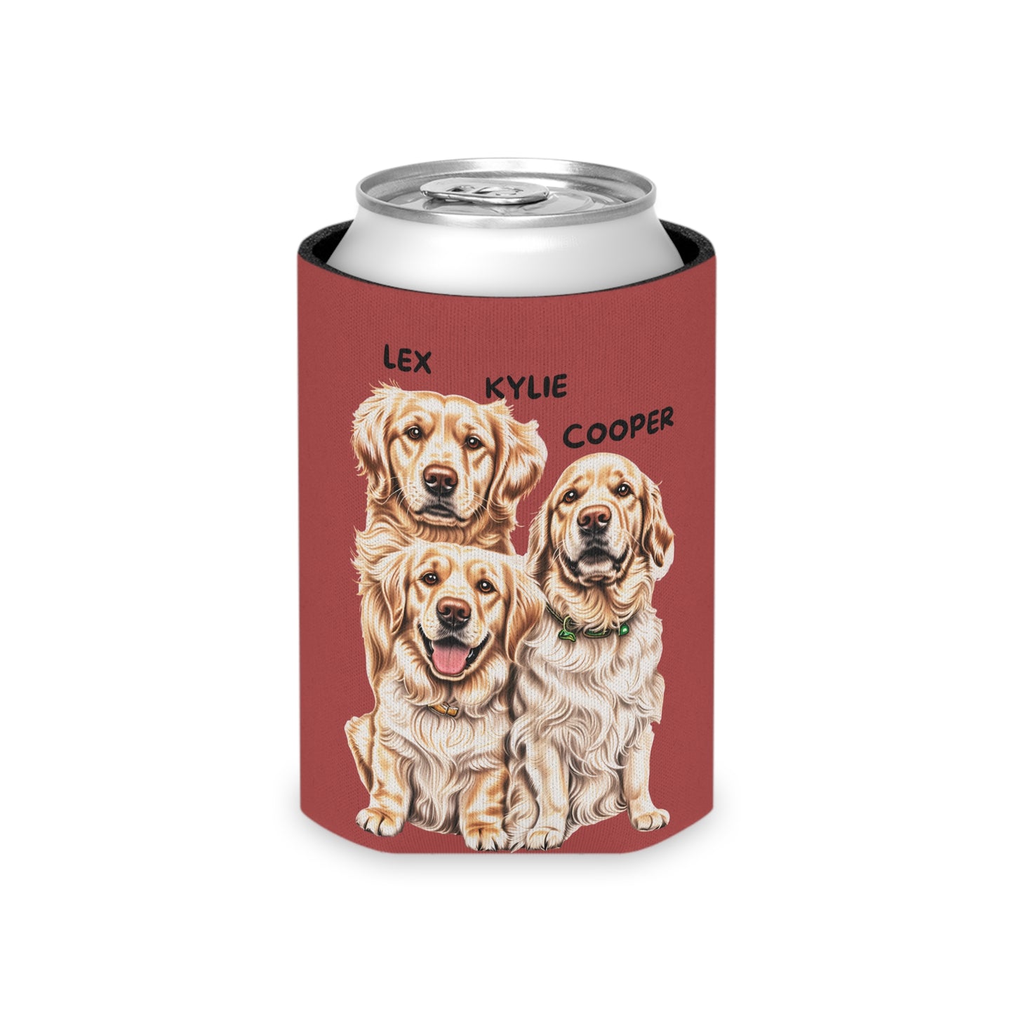Red Personalized Pet Can Koozie
