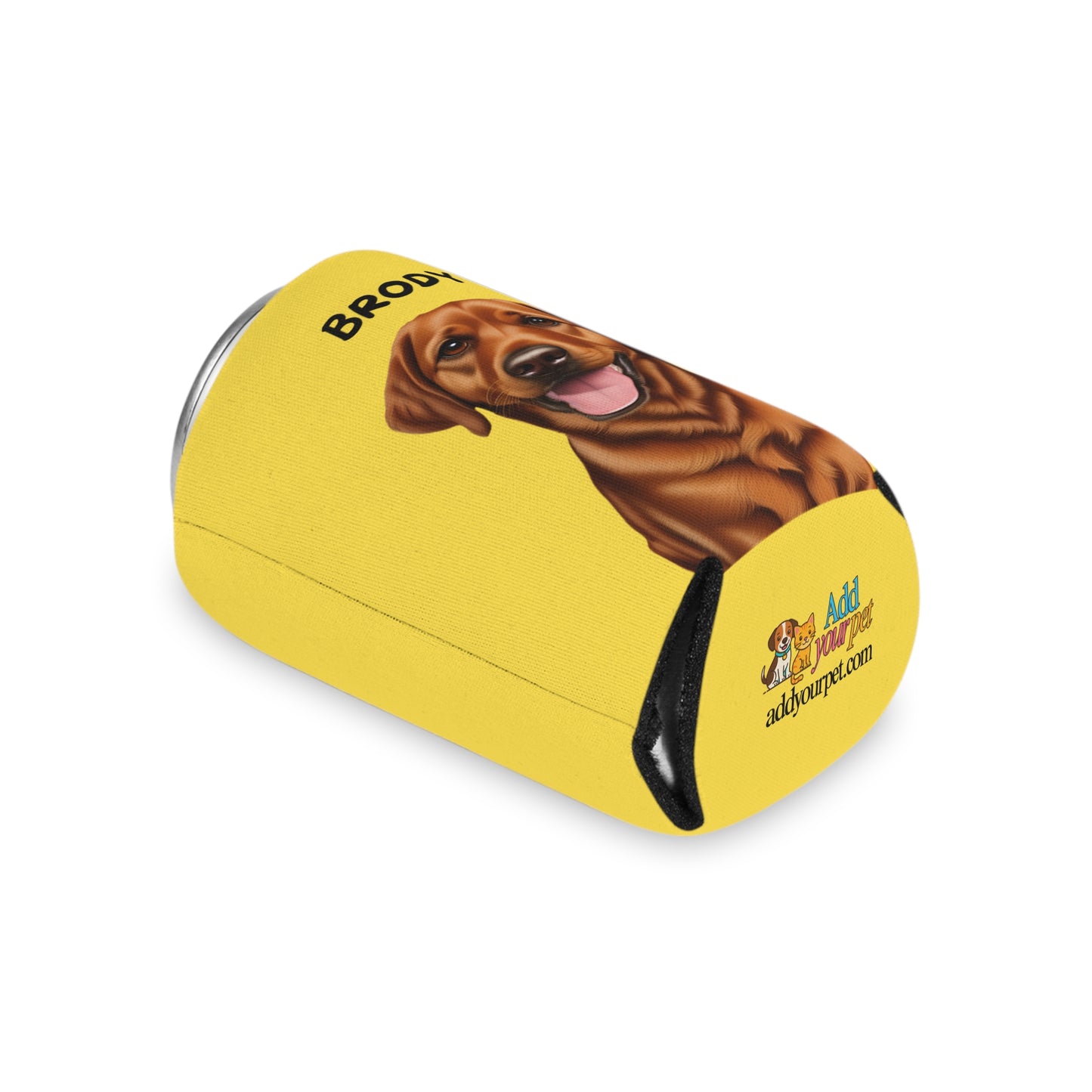 Yellow Personalized Pet Can Koozie