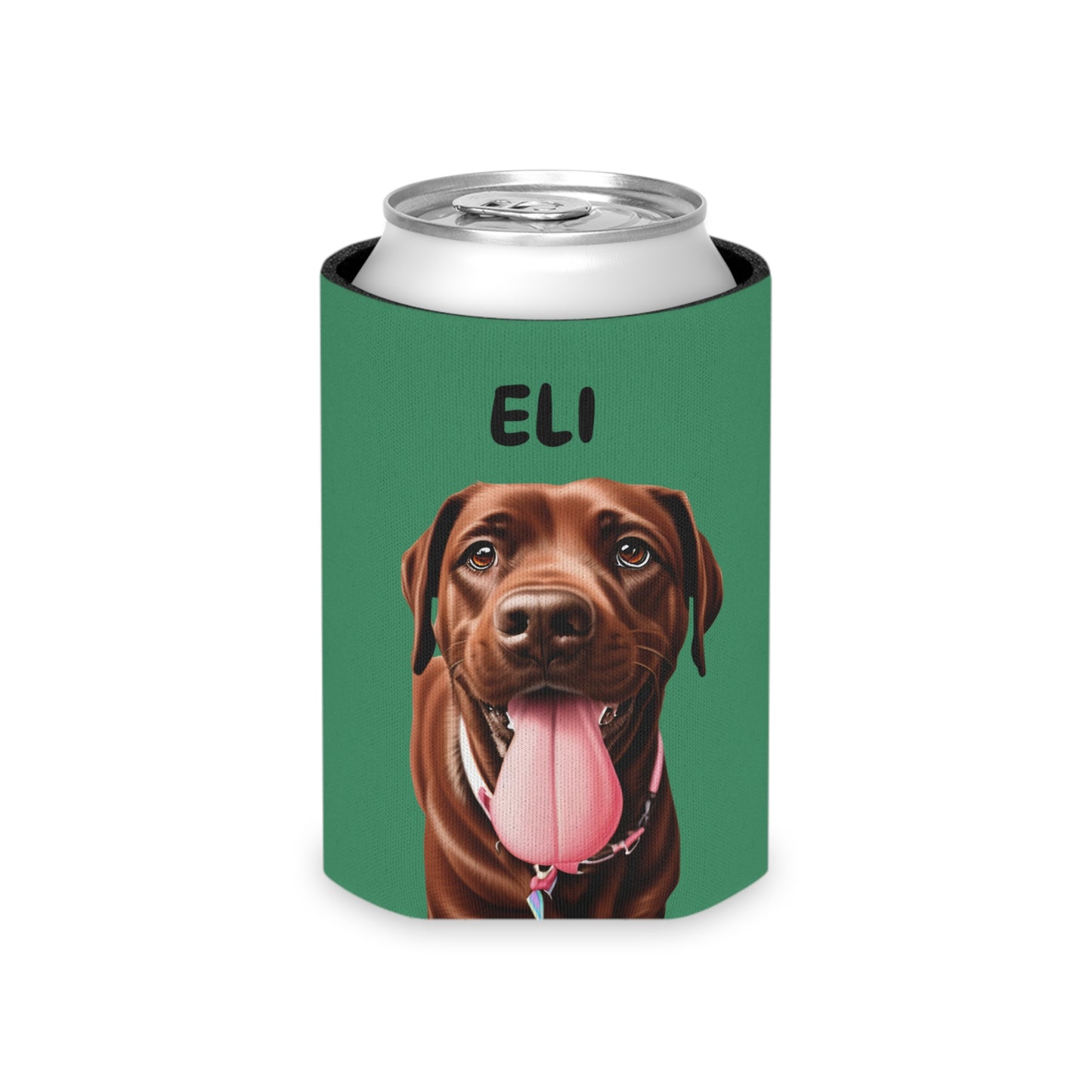 Forest Green Personalized Pet Can Koozie