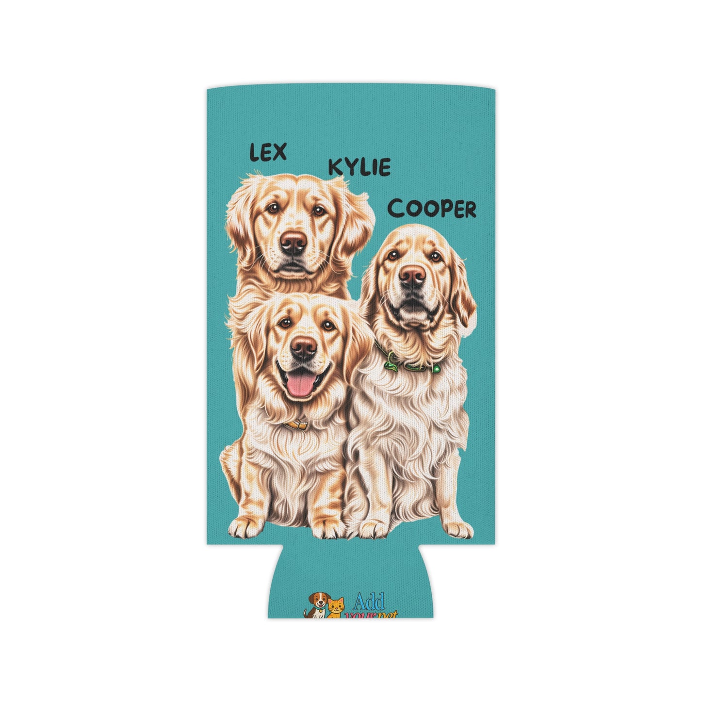 Teal Personalized Pet Can Koozie
