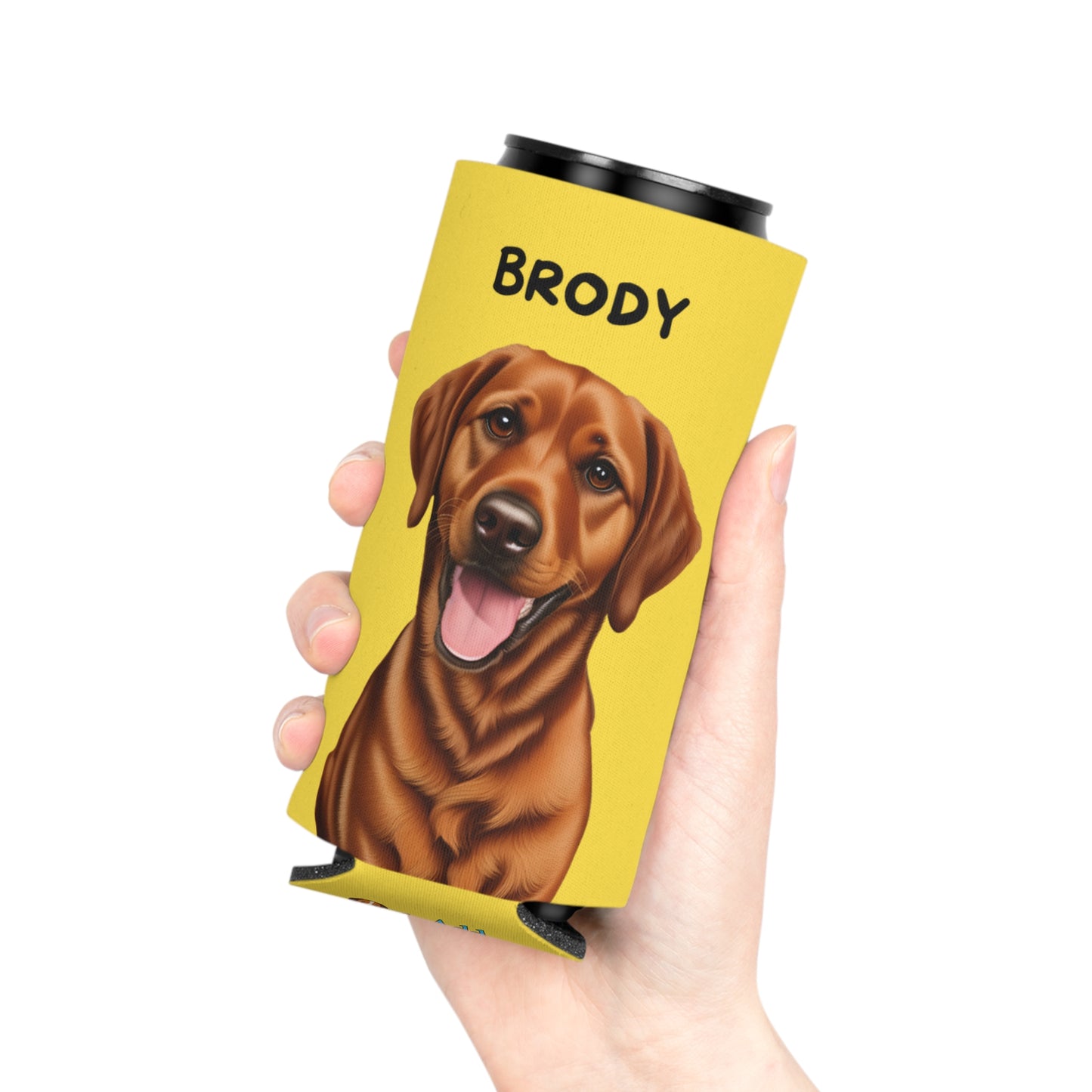 Yellow Personalized Pet Can Koozie