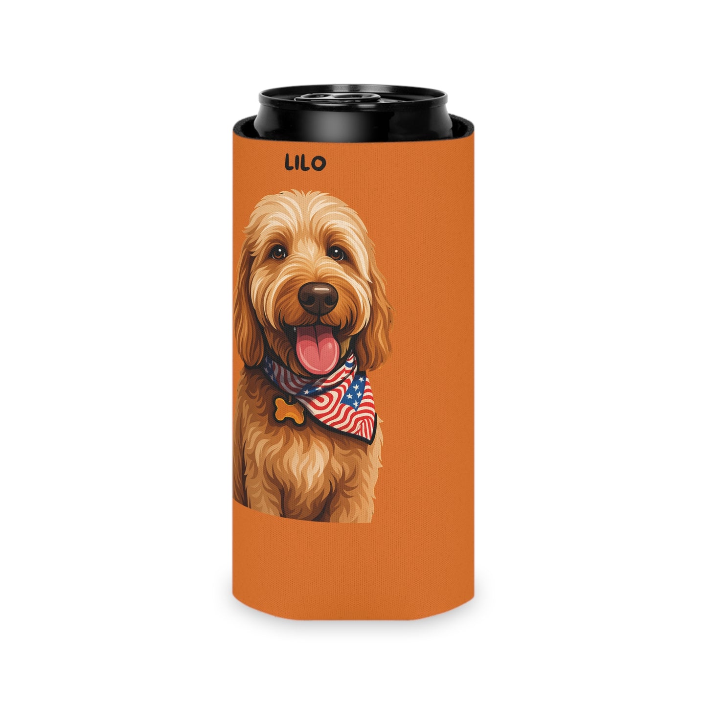 Orange Personalized Pet Can Koozie