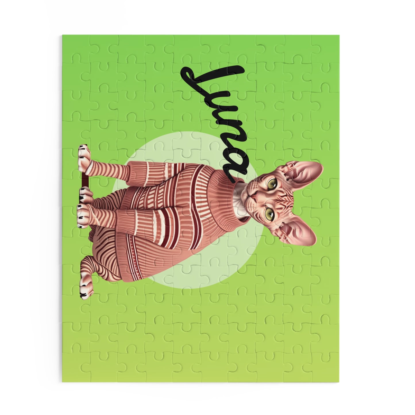 Custom Cat Puzzle Green