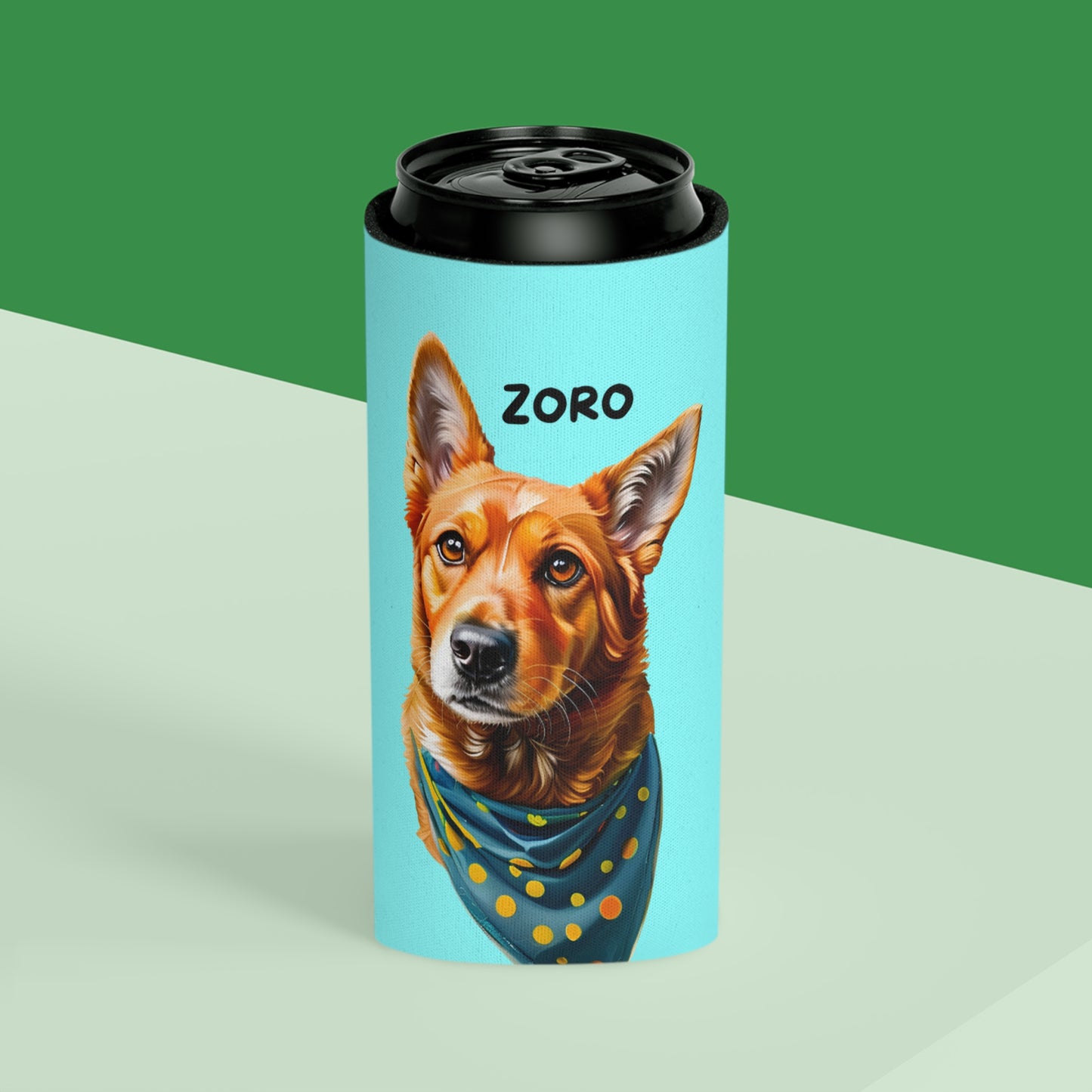 Light Aqua Personalized Pet Can Koozie