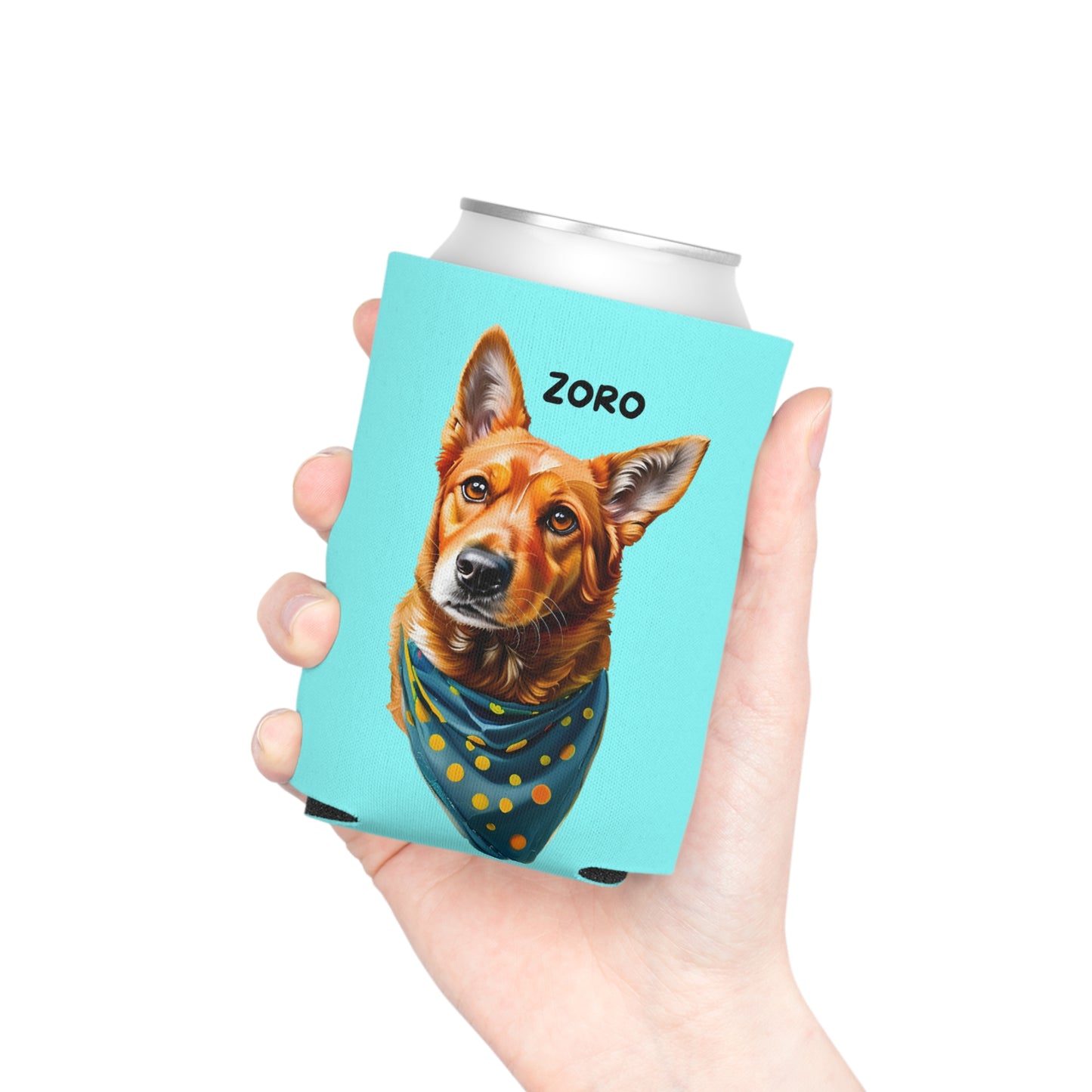 Light Aqua Personalized Pet Can Koozie