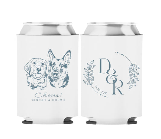 Personalized Wedding Koozies Bentley & Cosmo