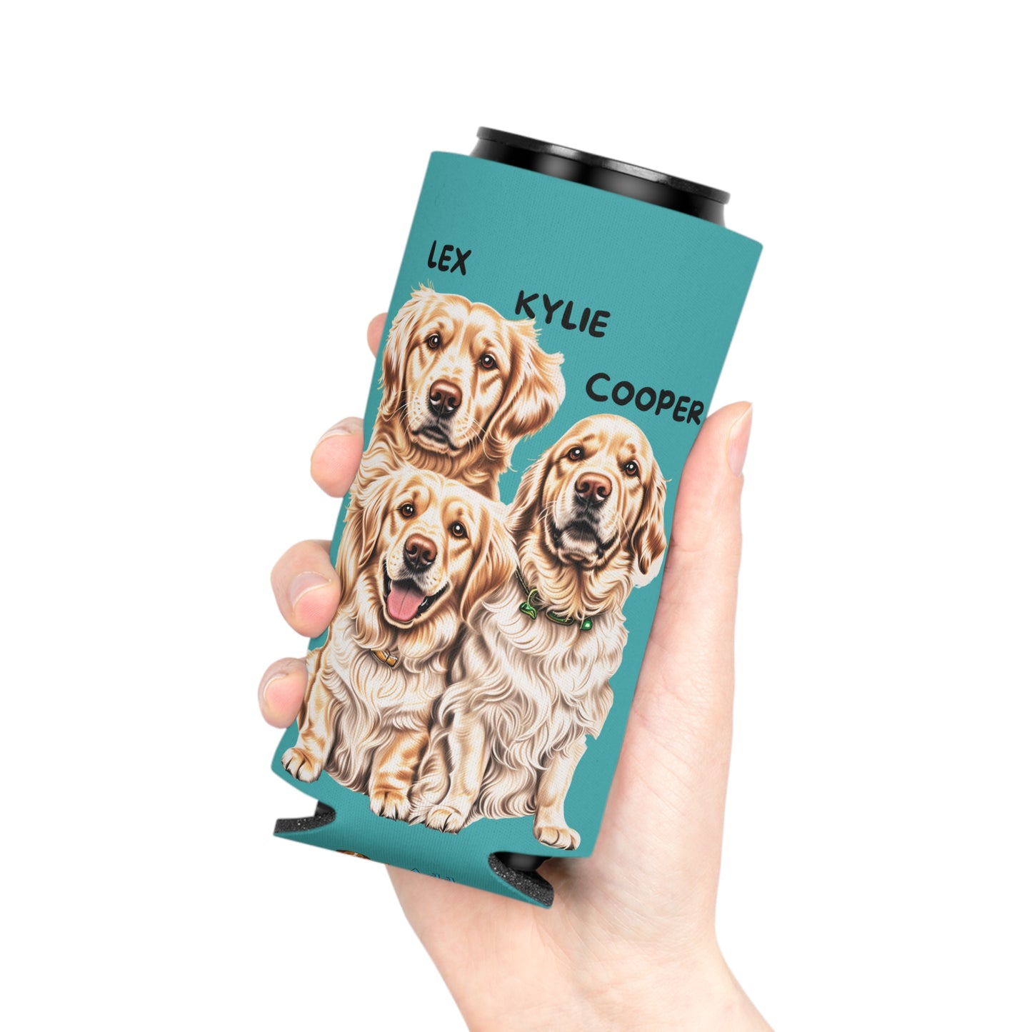 Teal Personalized Pet Can Koozie