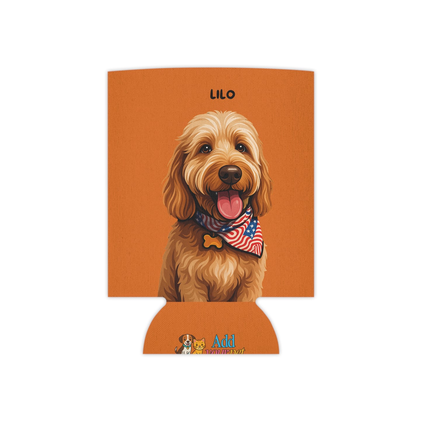 Orange Personalized Pet Can Koozie