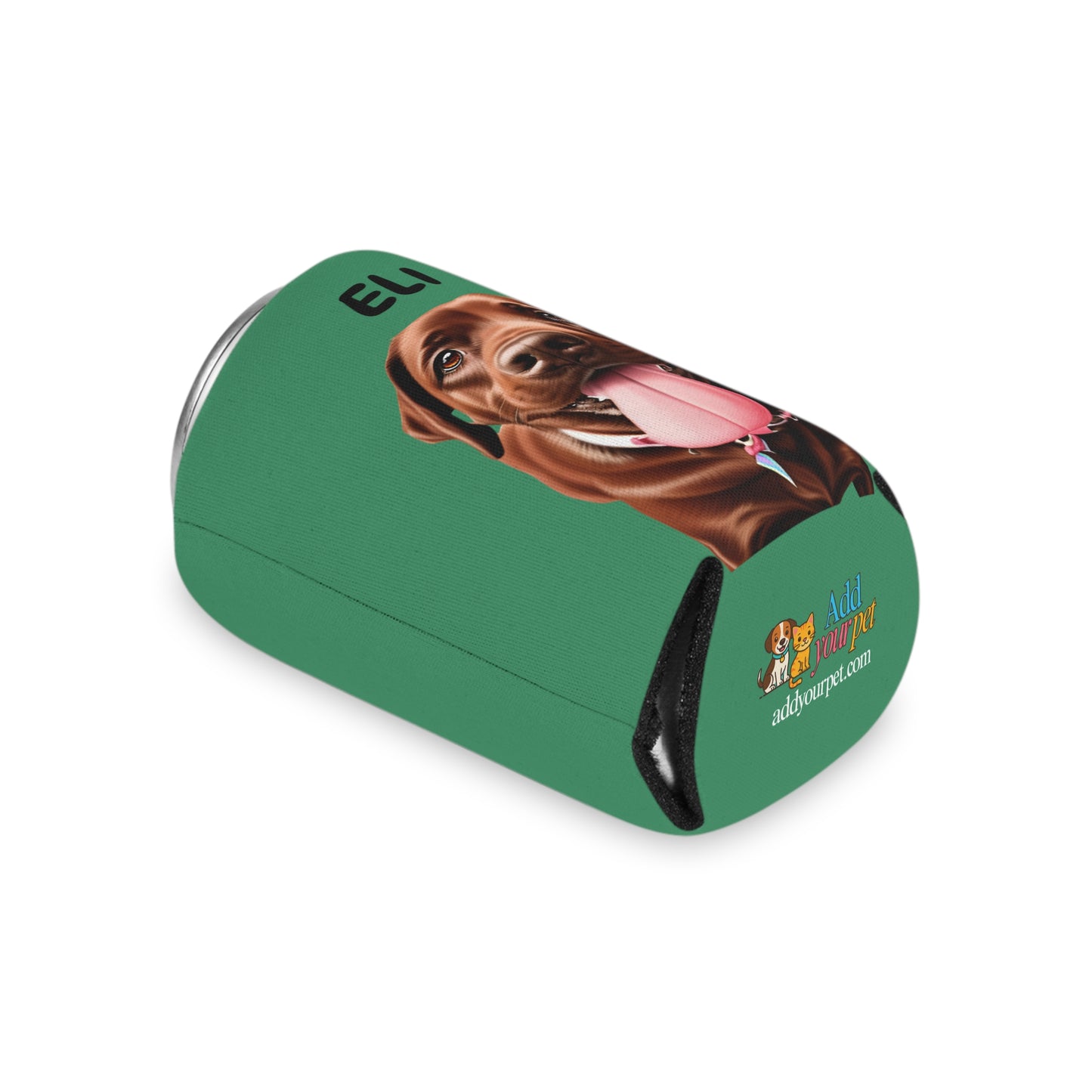Forest Green Personalized Pet Can Koozie